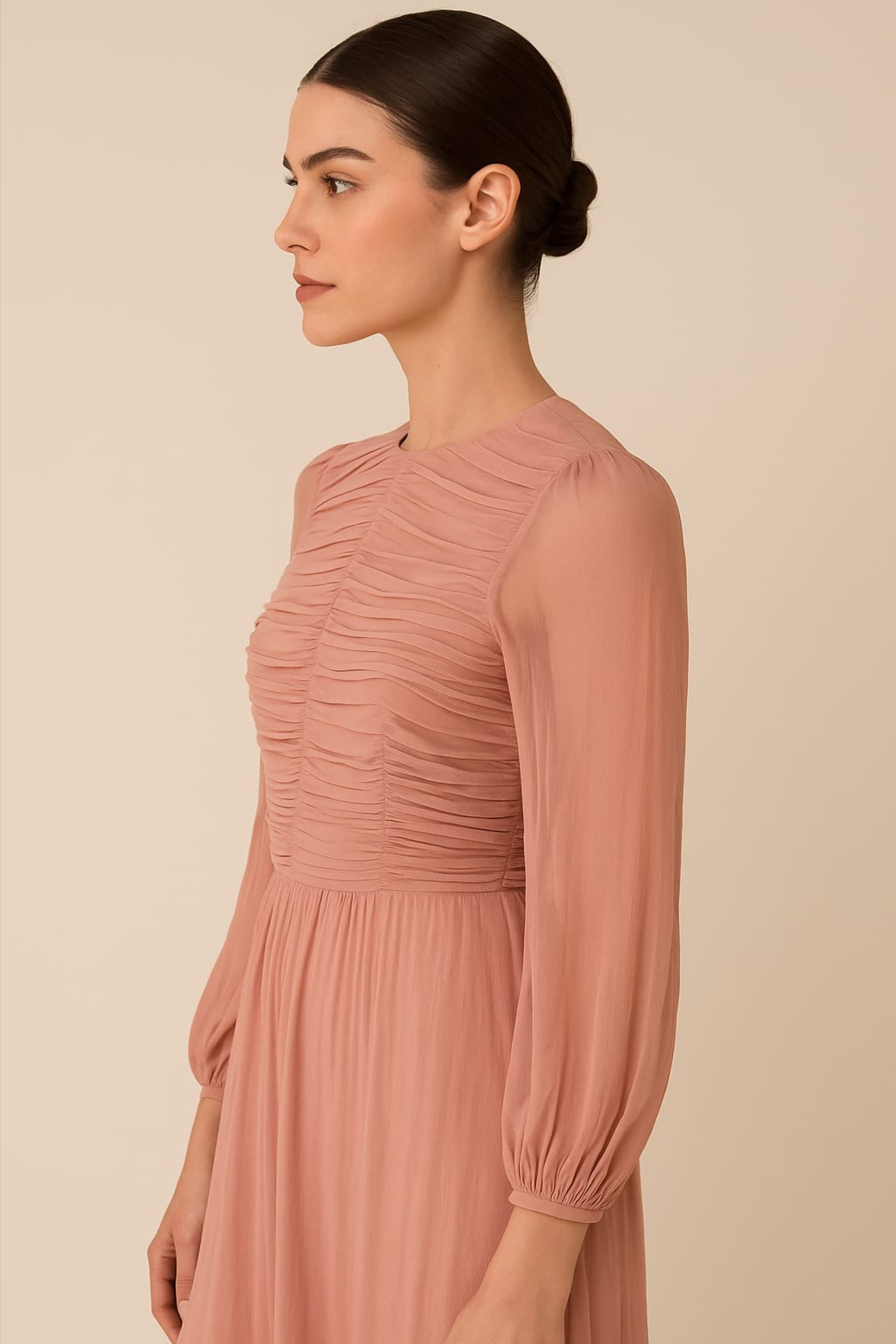Blush Pink Ruched Dress