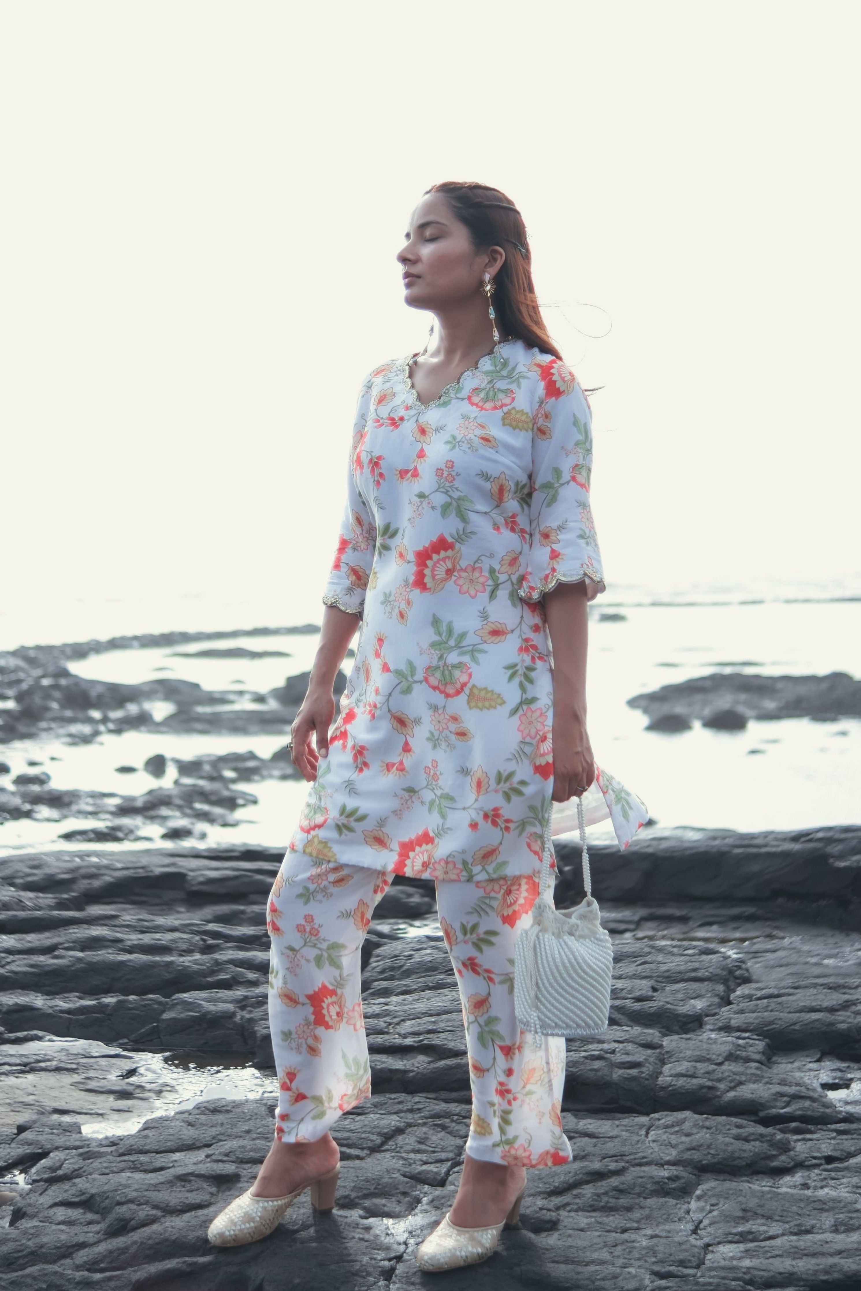 White Bloom Suit Set