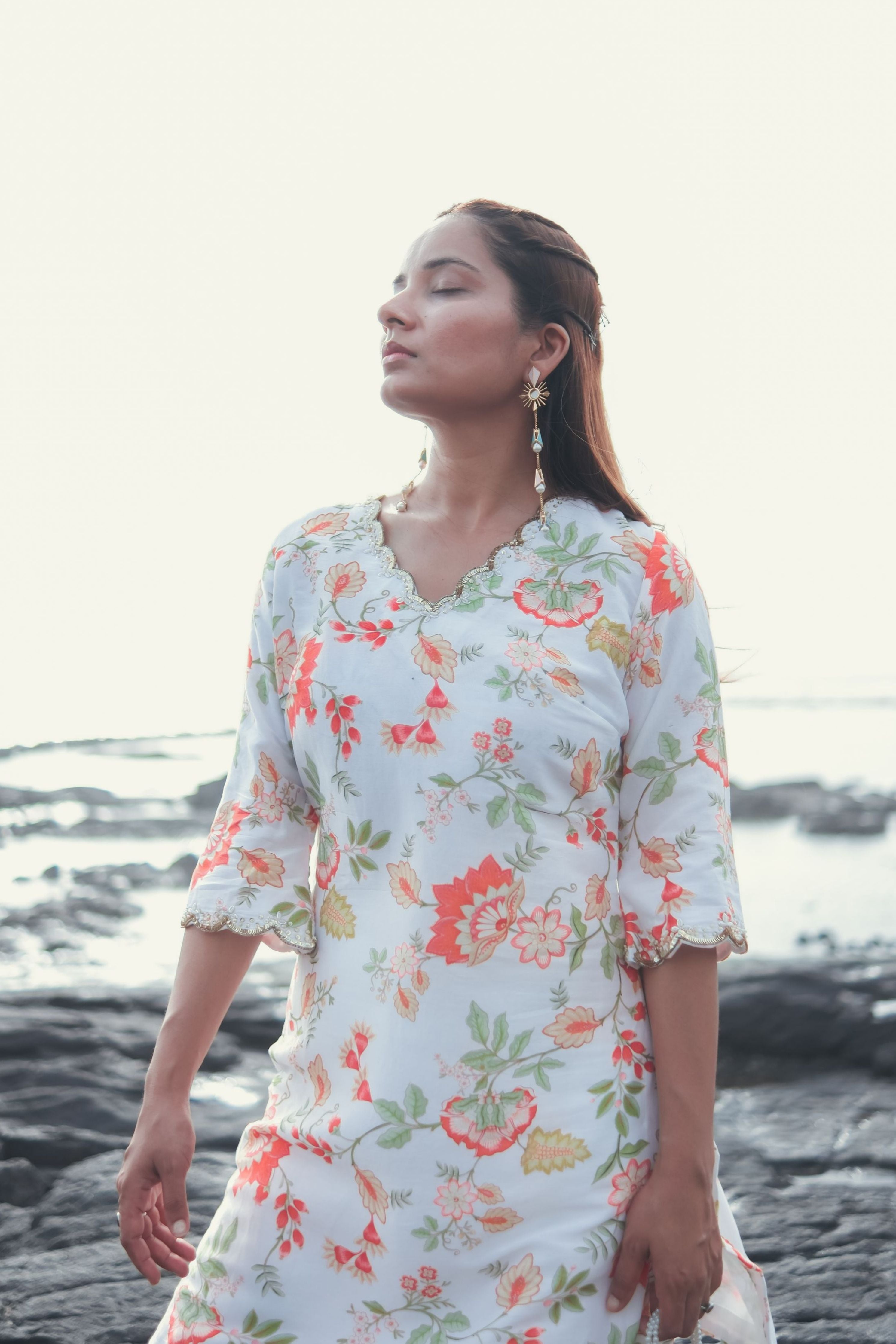 White Bloom Suit Set
