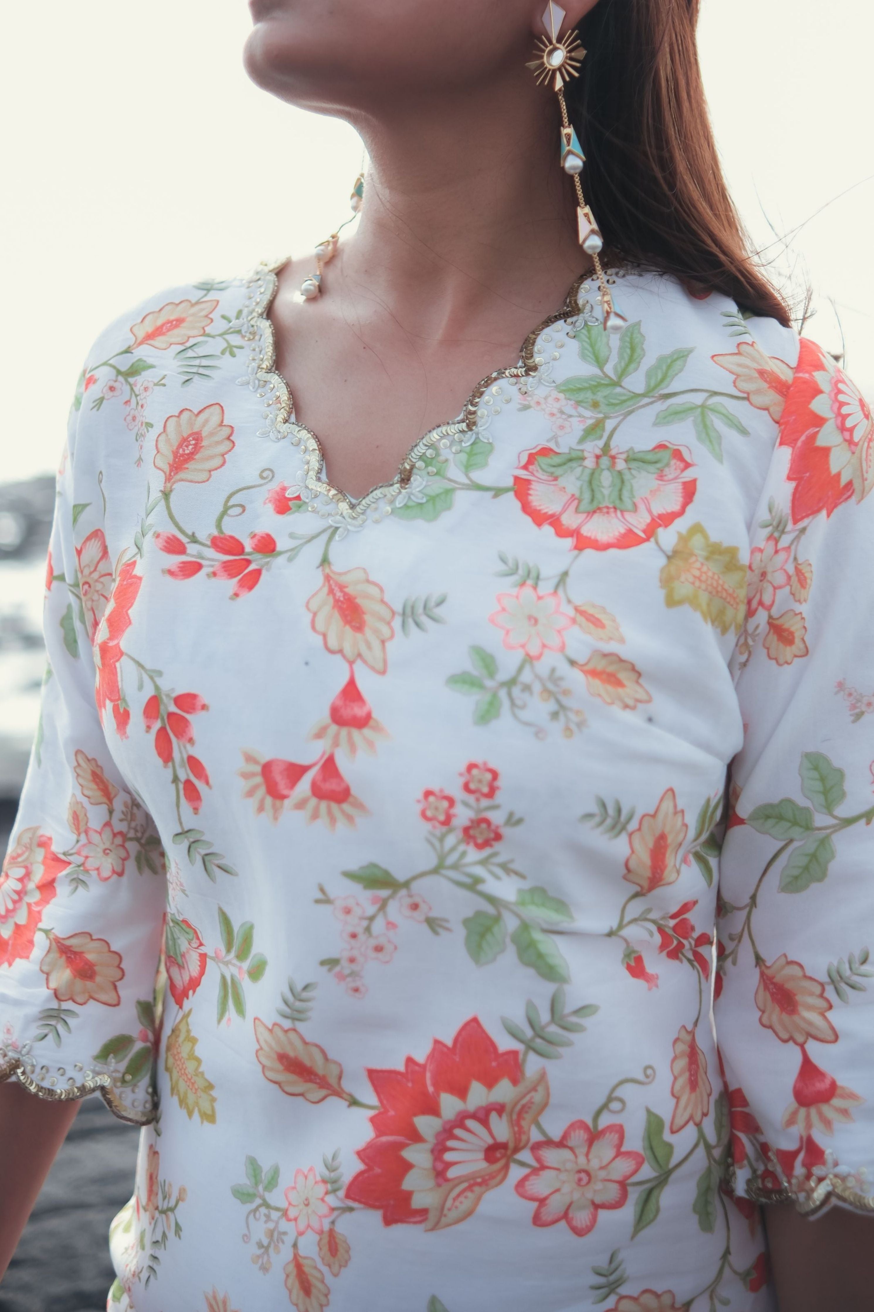 White Bloom Suit Set
