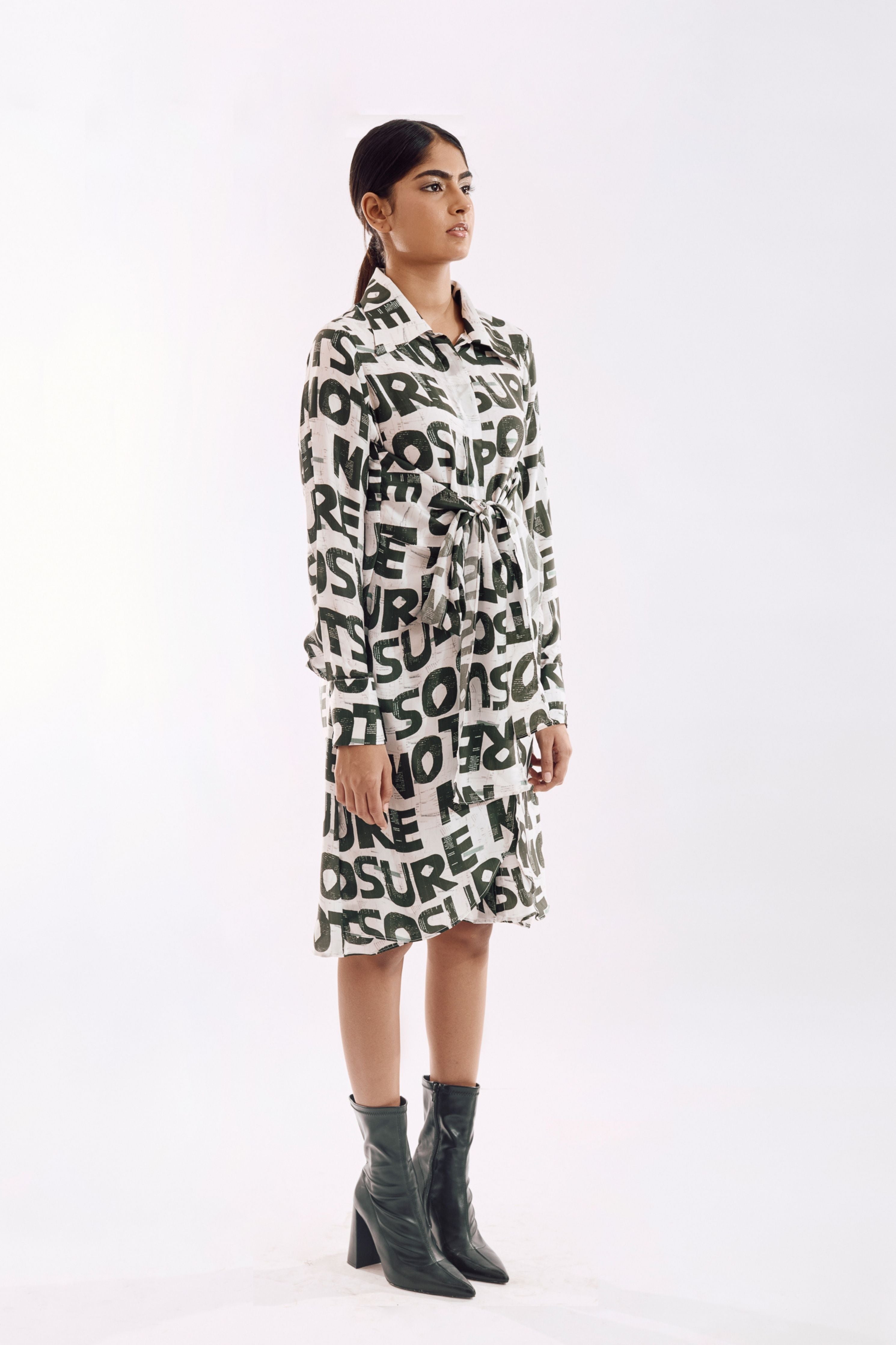 White Green Dress