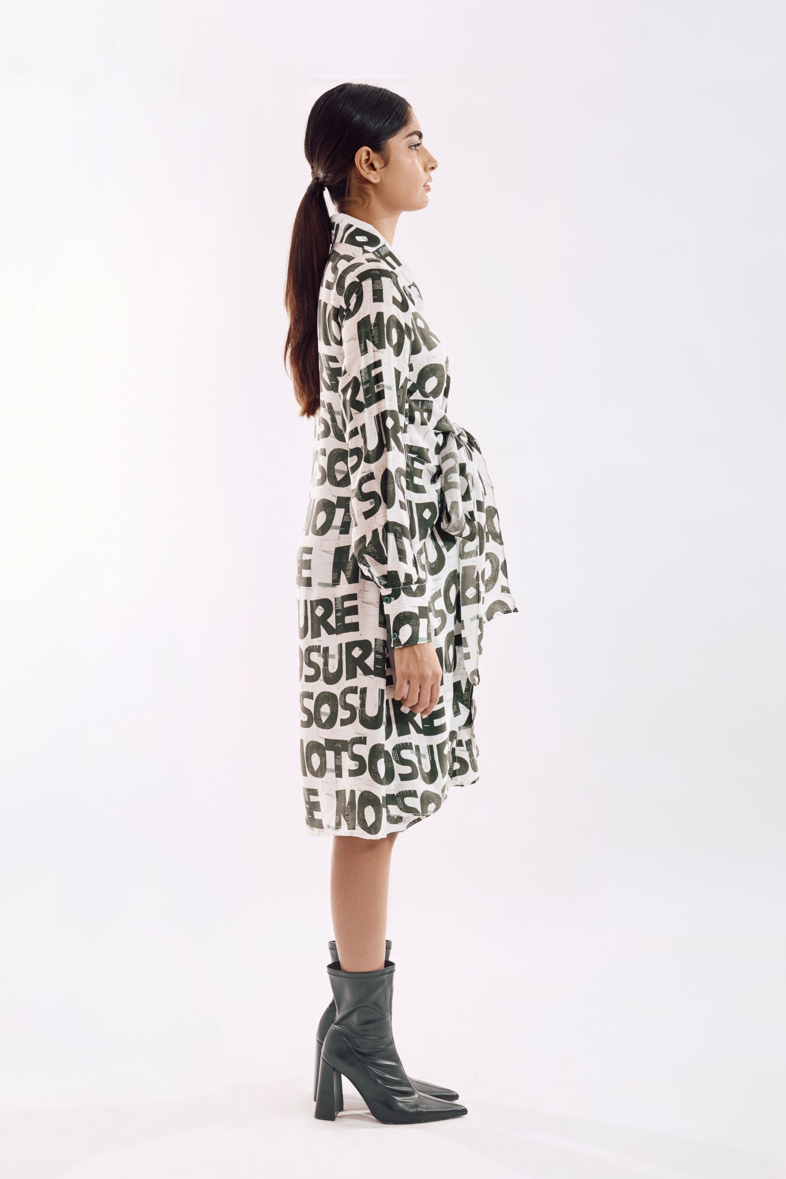 White Green Dress