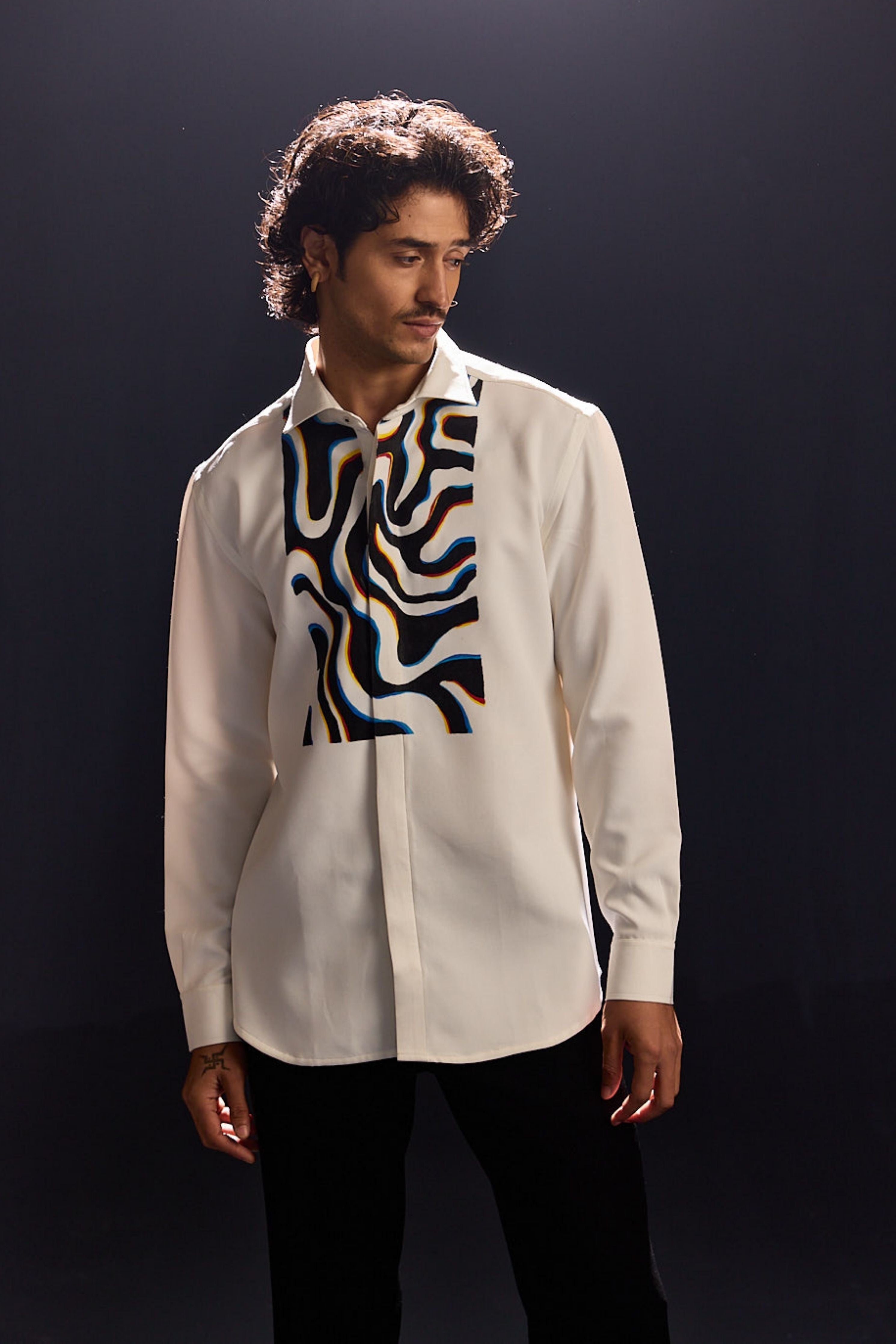 White Hand Print Shirt