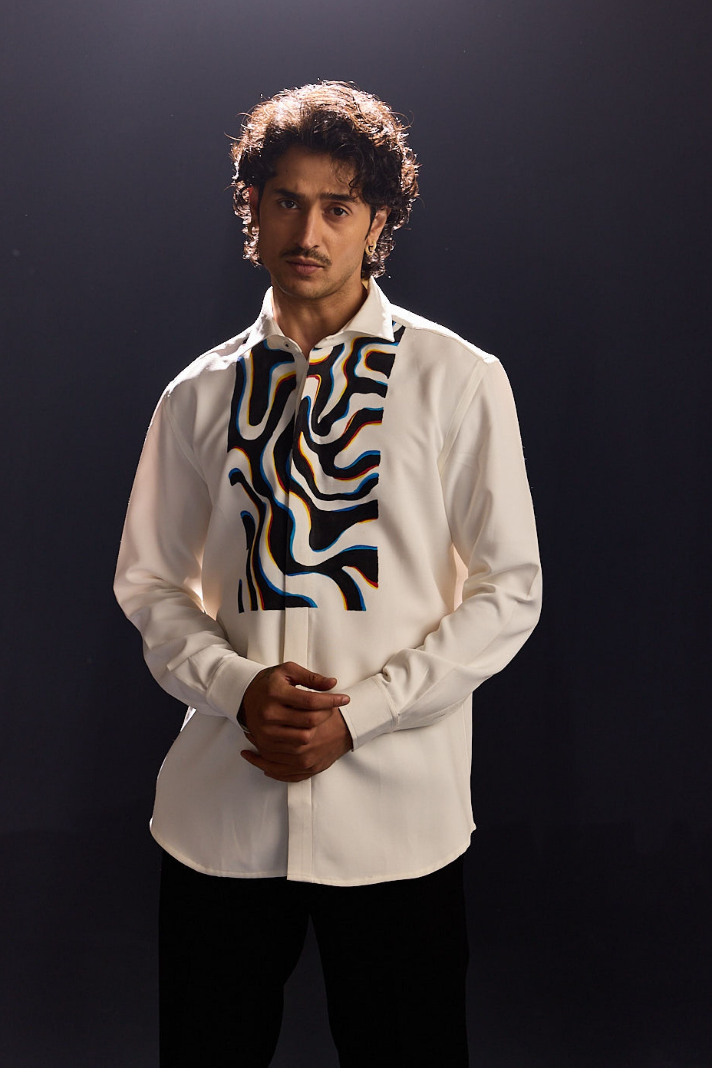 White Hand Print Shirt