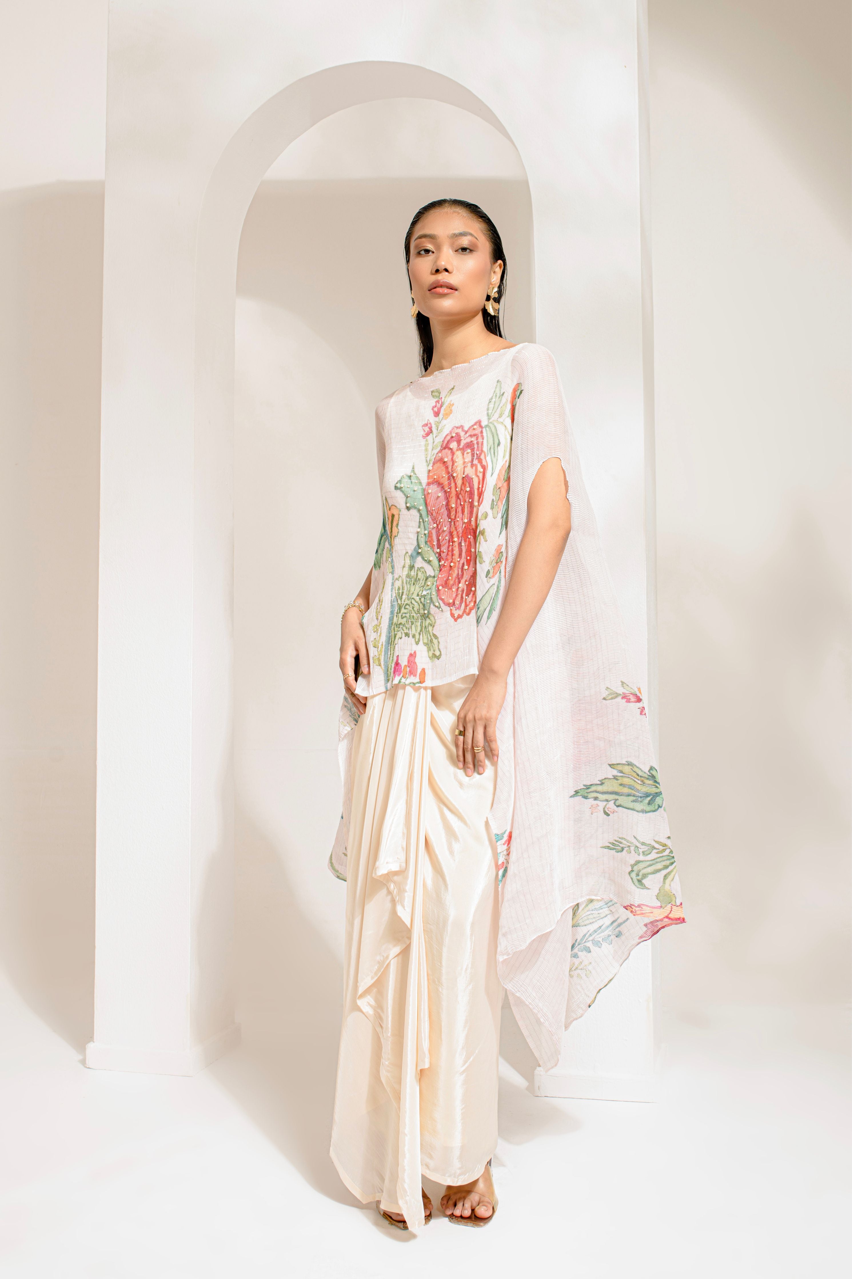 White Hp Kaftan & Dhoti
