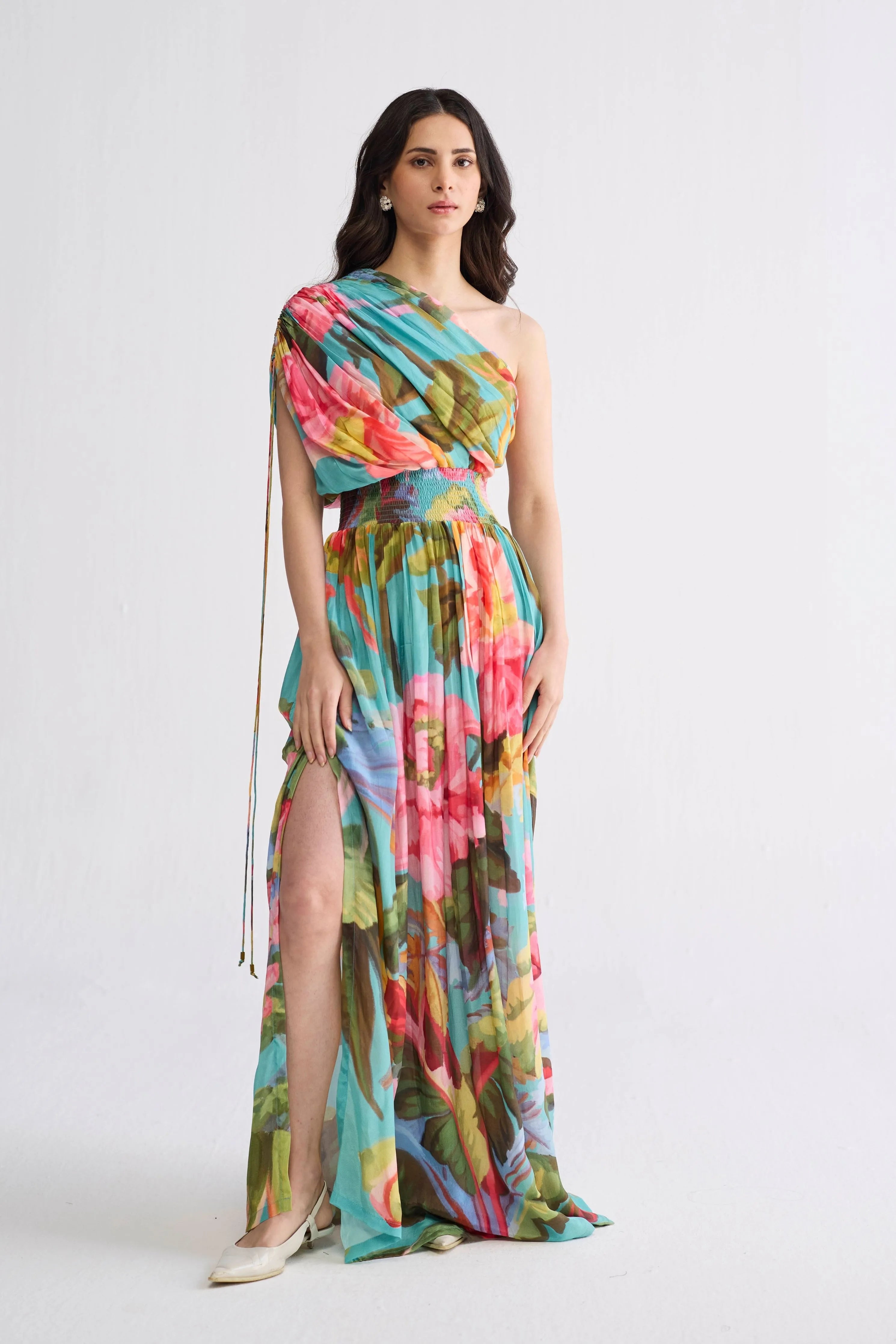 Campari One Shoulder Dress
