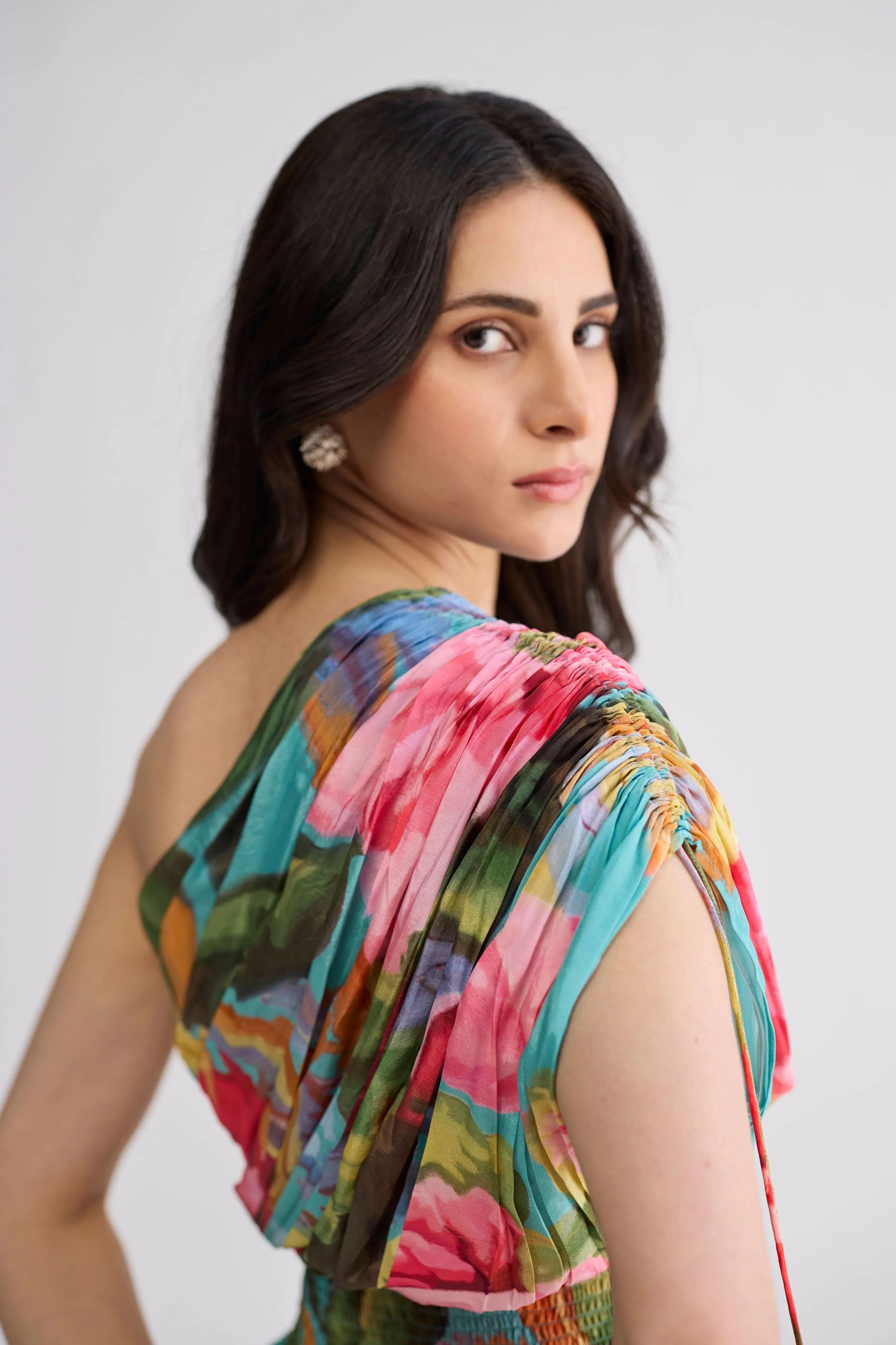 Campari One Shoulder Dress