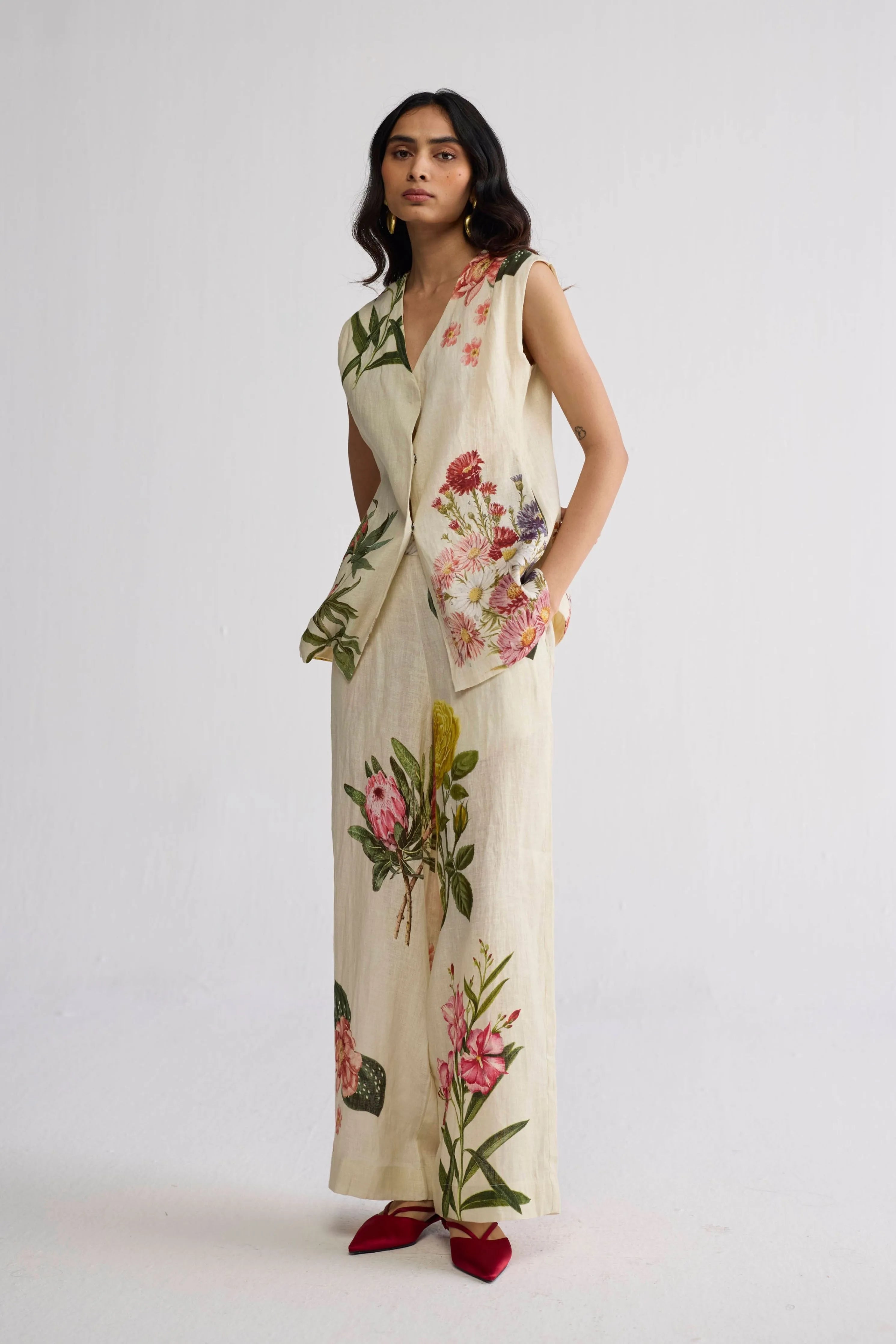 Primavera Panelled Waistcoat & Pants Set