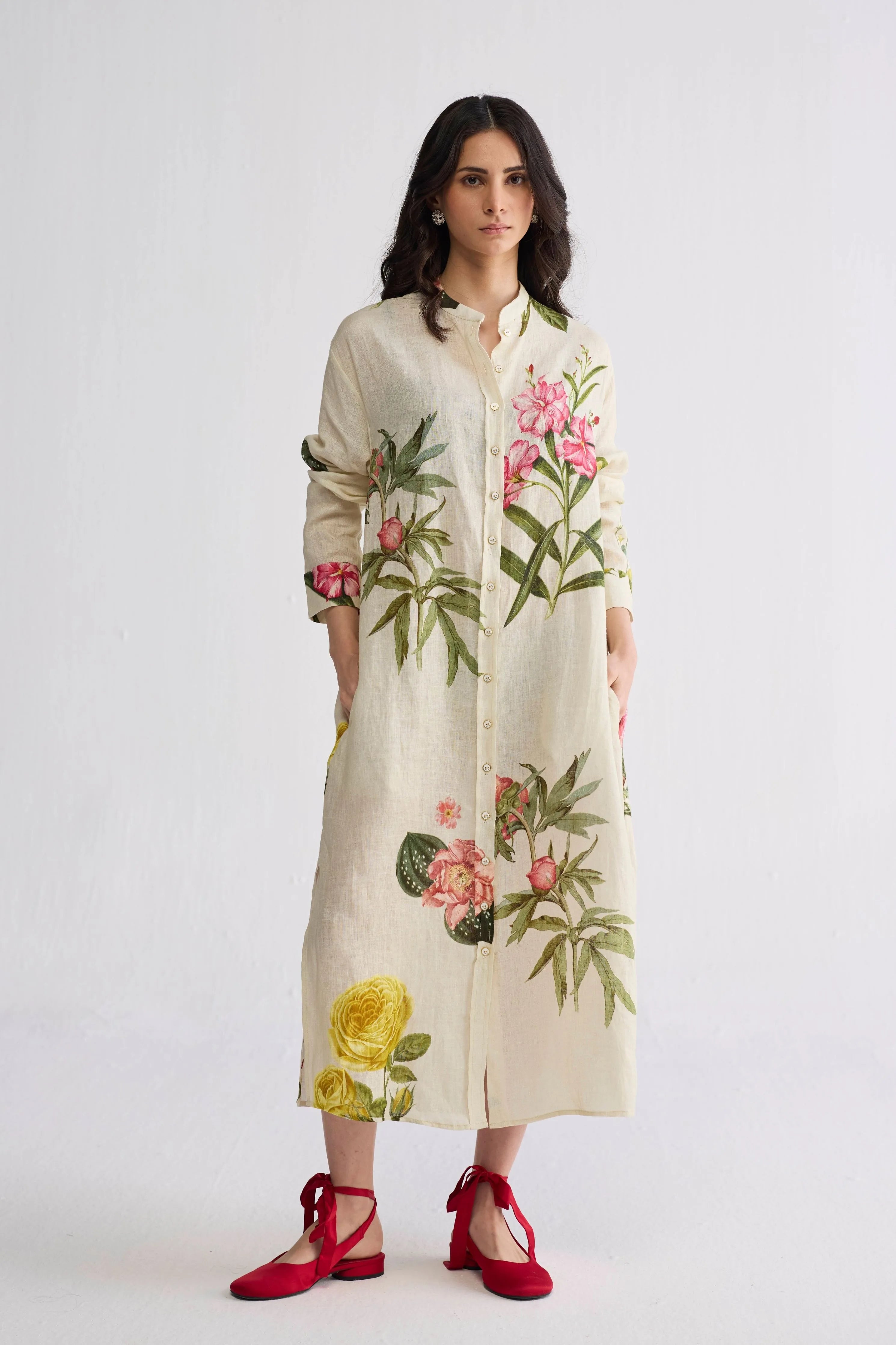 Primavera Linen Shirt Dress