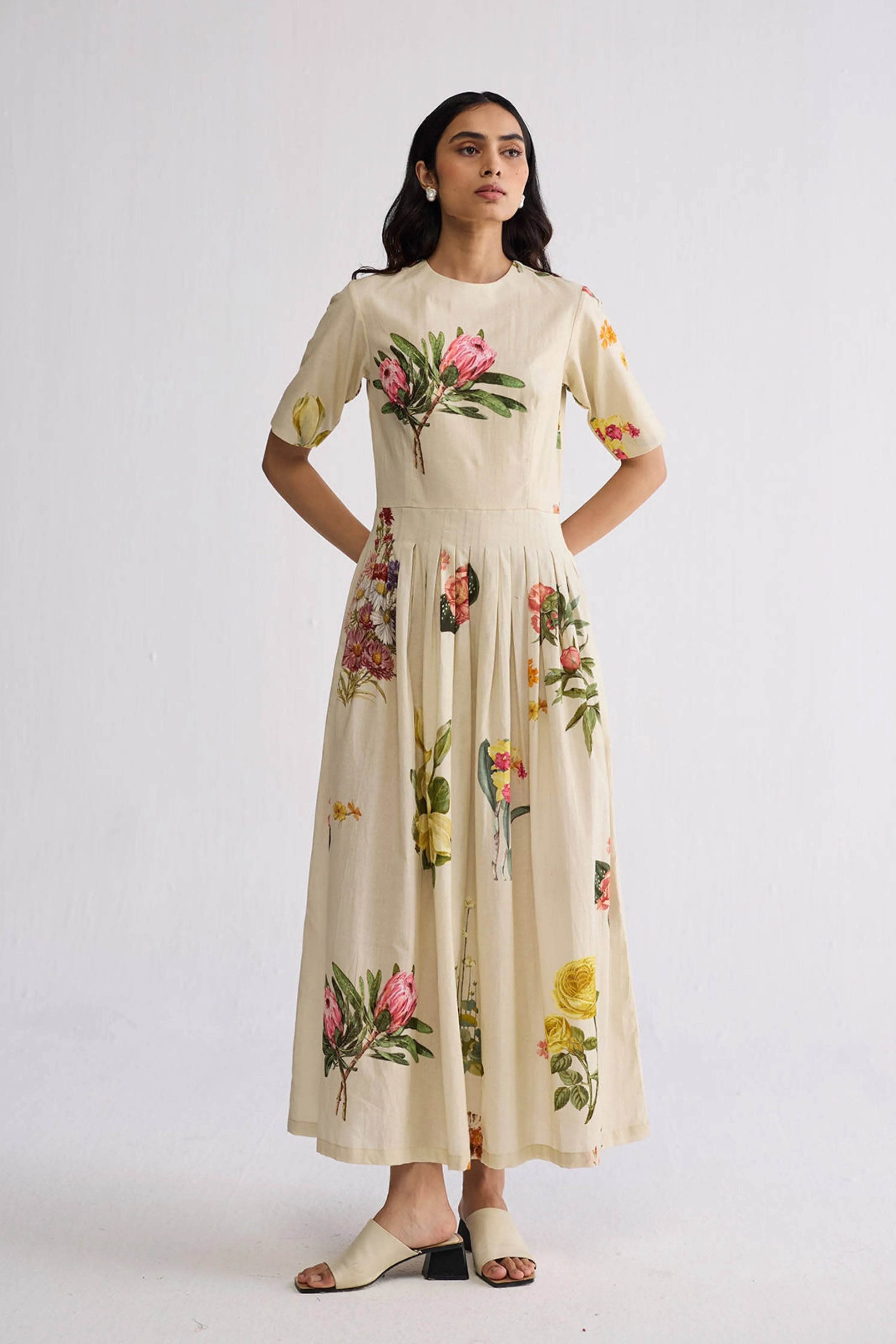 Primavera Half Pleated Dress