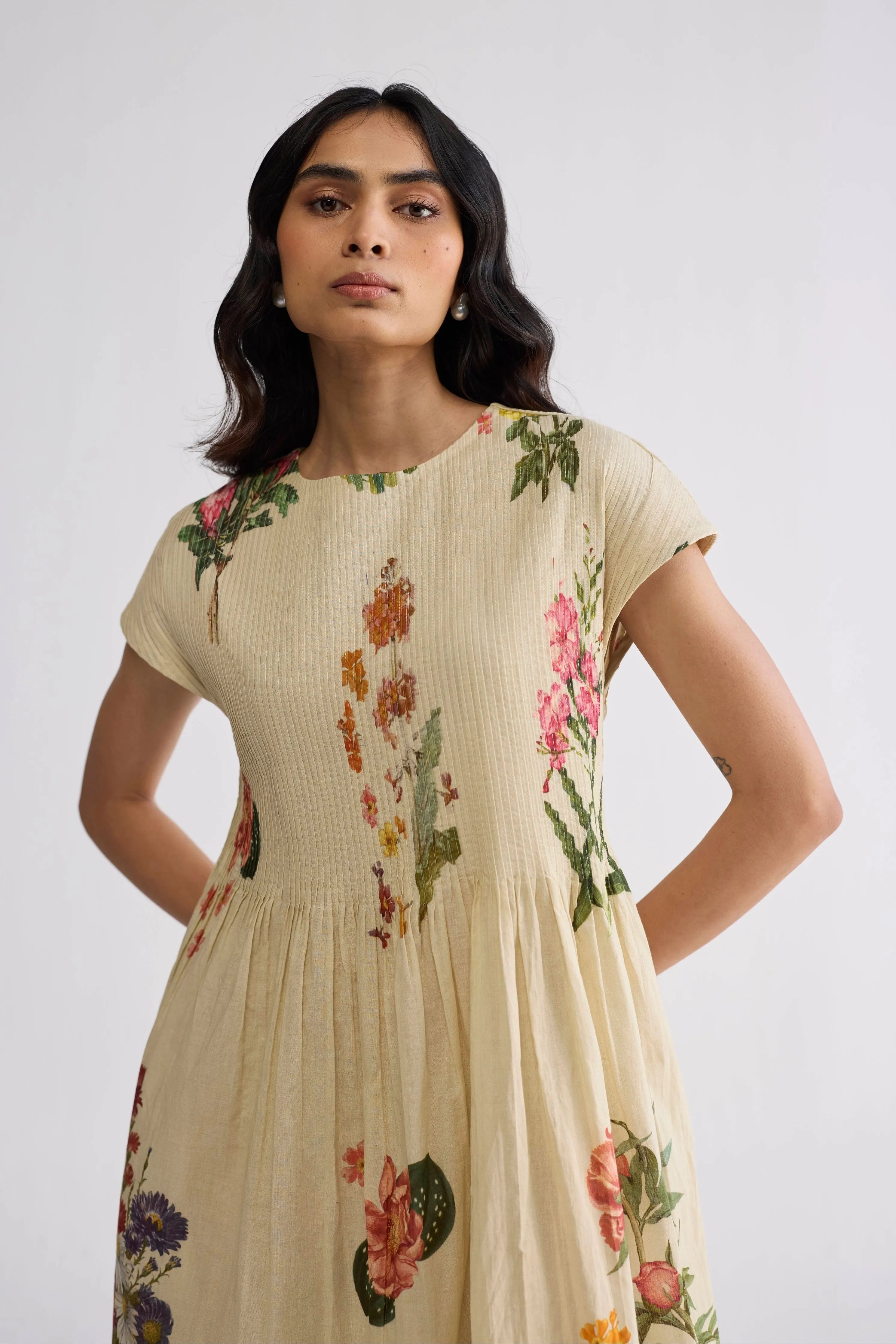 Primavera Cotton Pintucks Dress