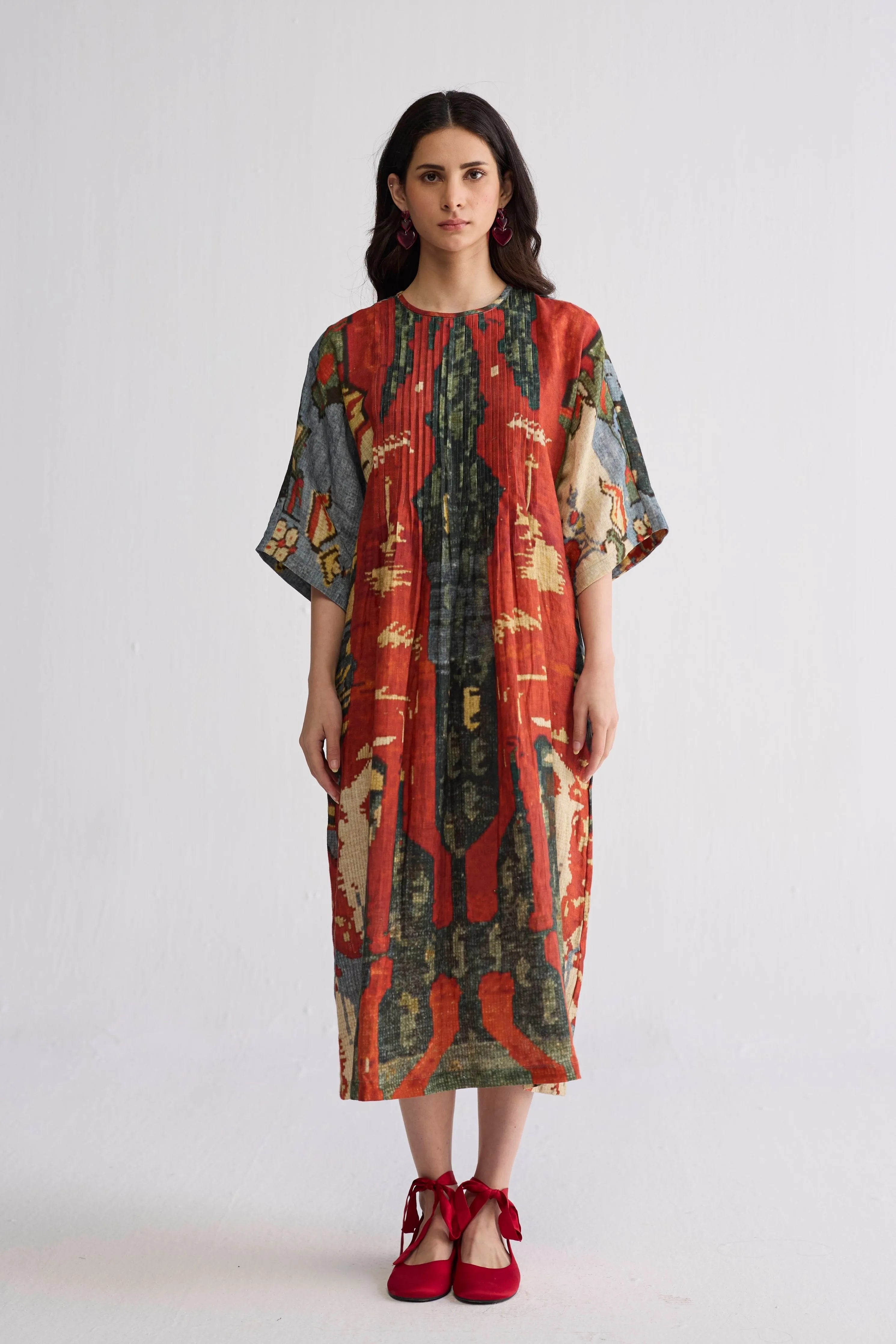 Alo Linen Pintucks Dress