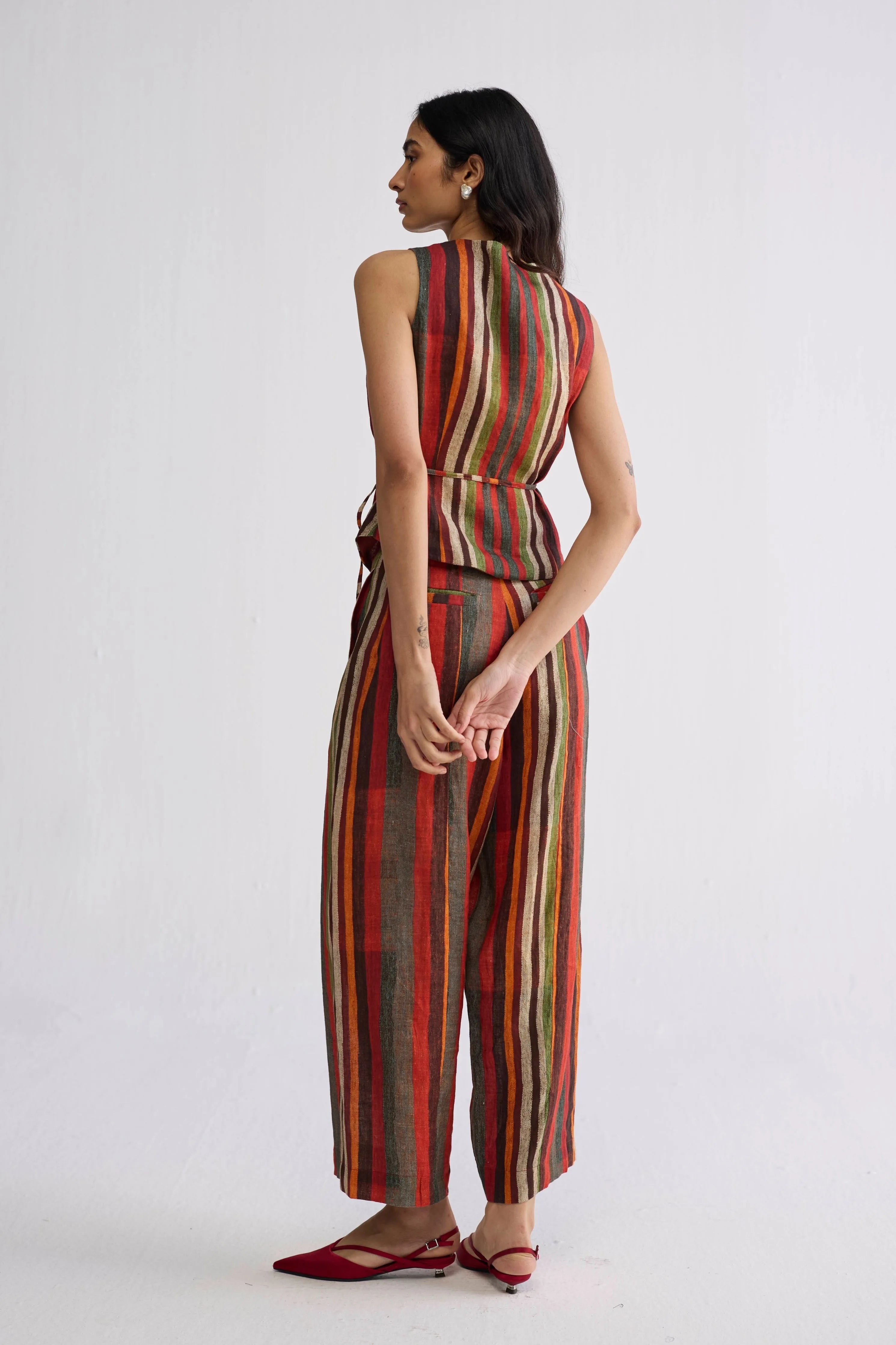 Jilian Tie Up Waistcoat & Pants Set
