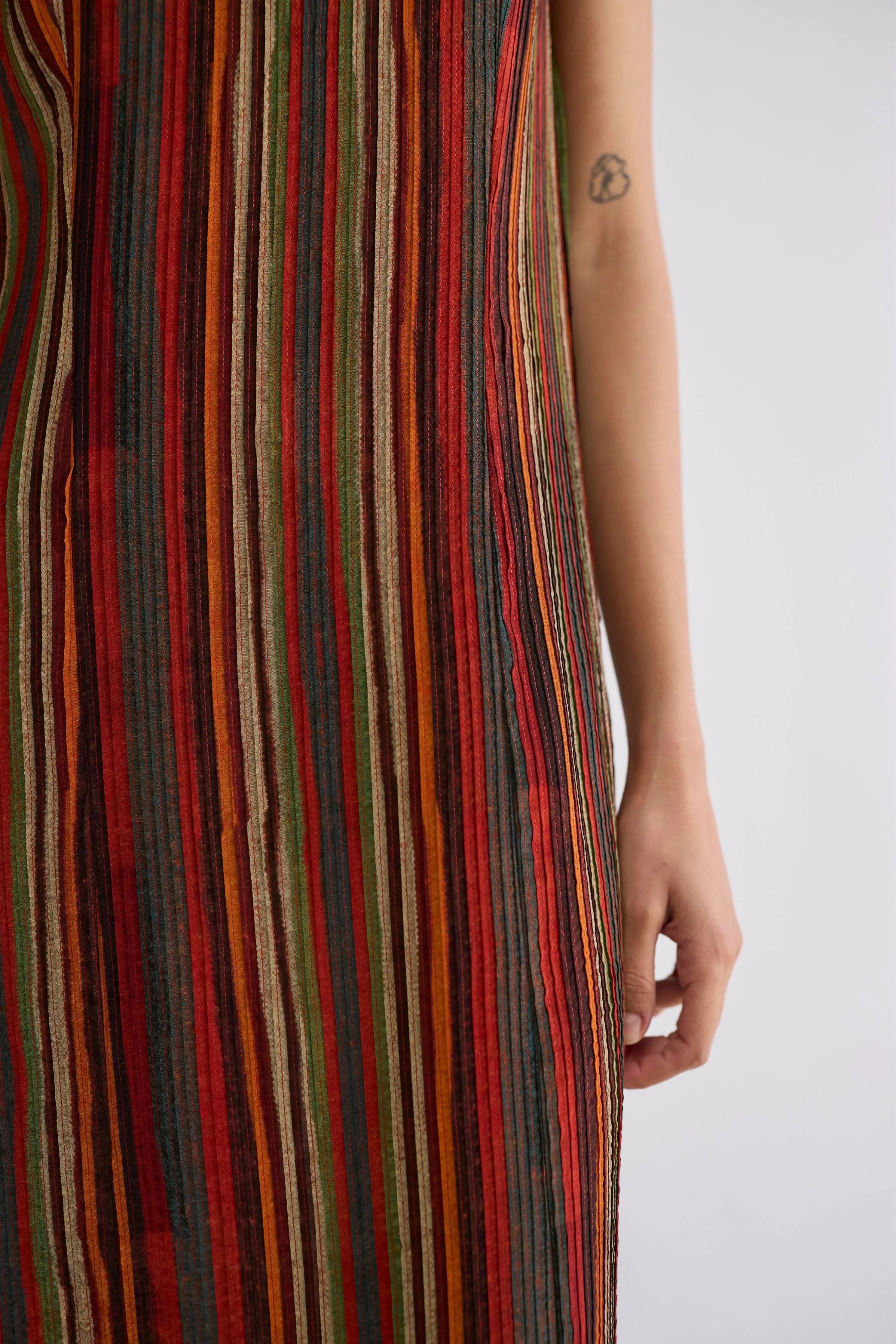 Jilian Crepe Pintucks Dress