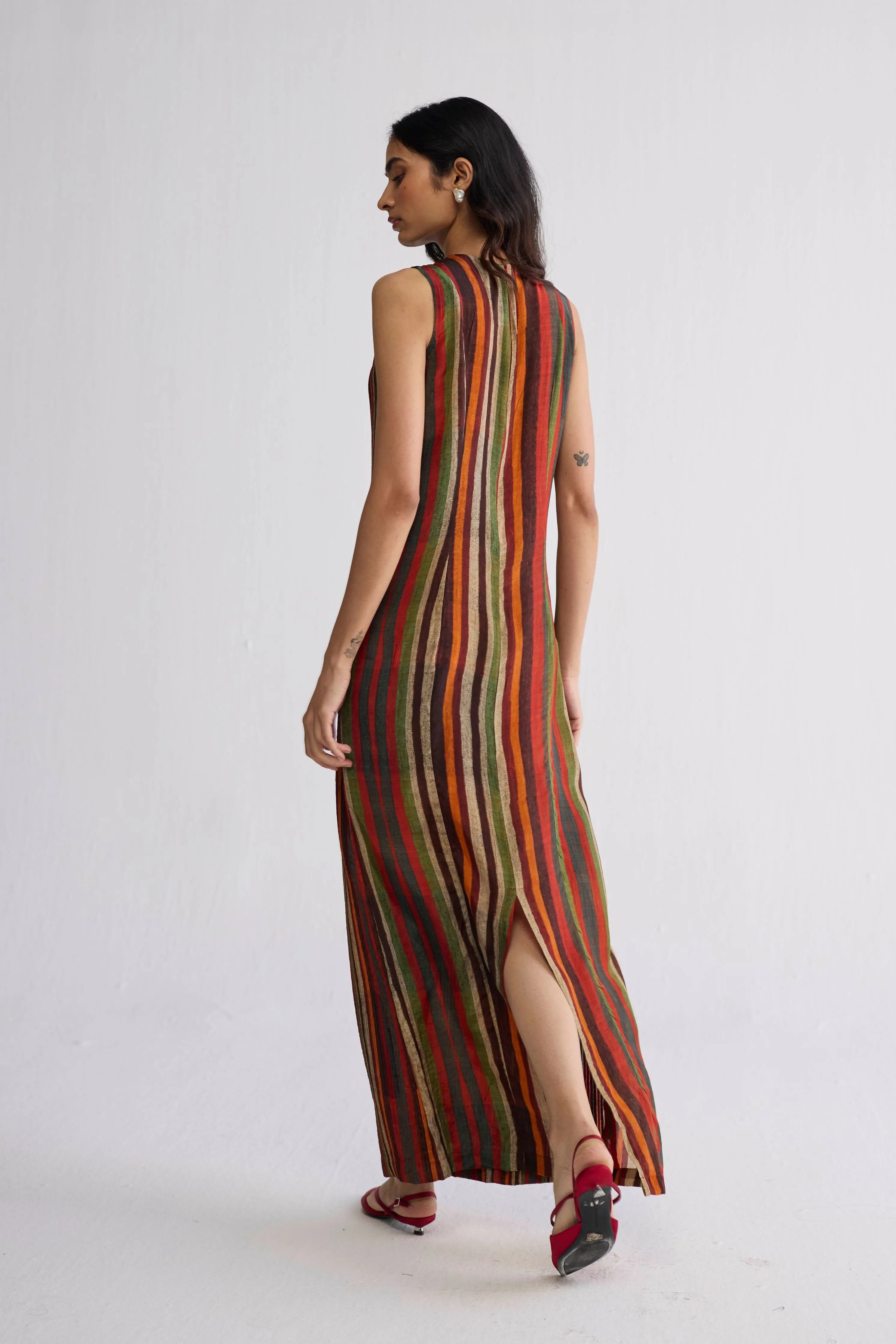 Jilian Crepe Pintucks Dress