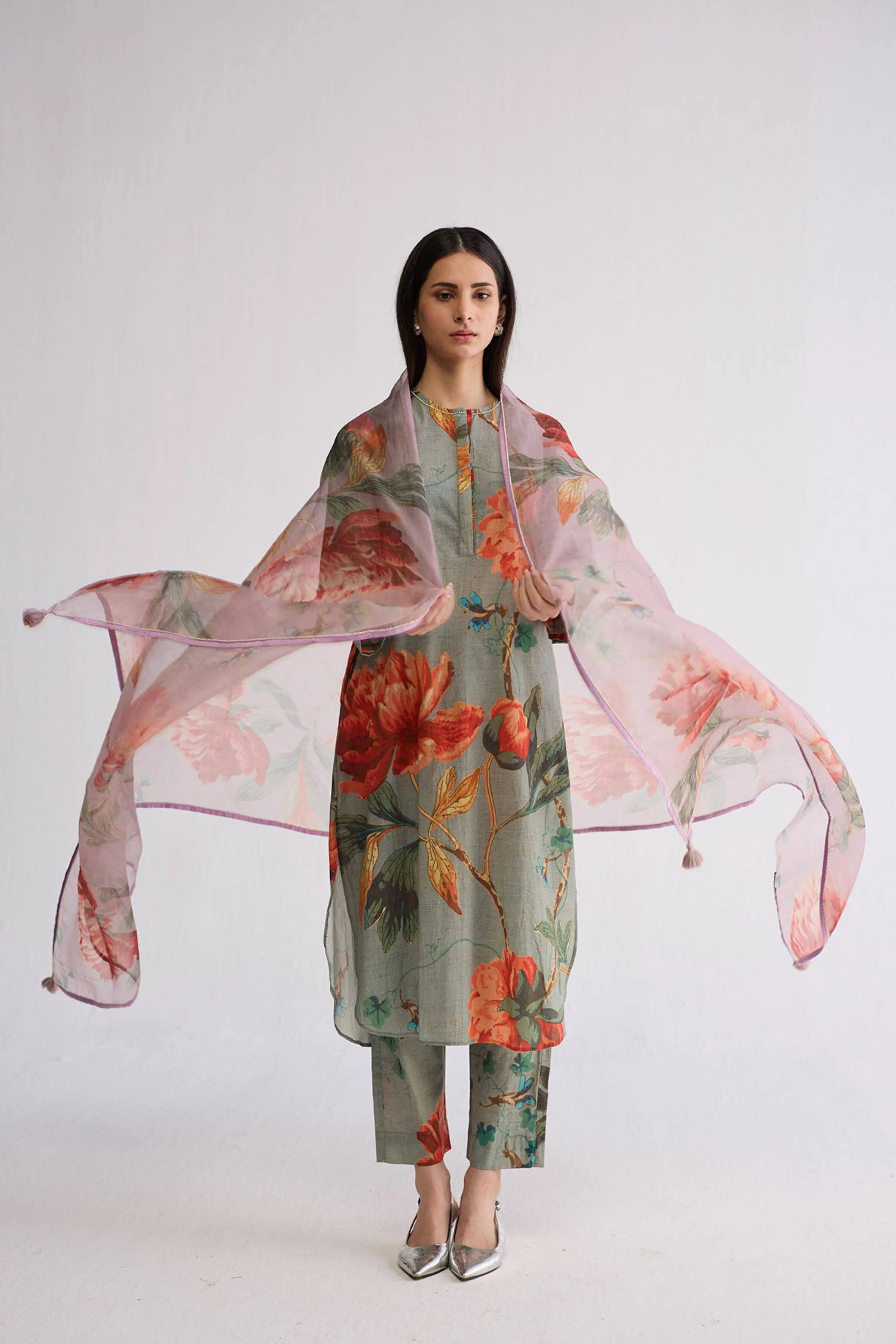 Cabbage Long Kurta Set