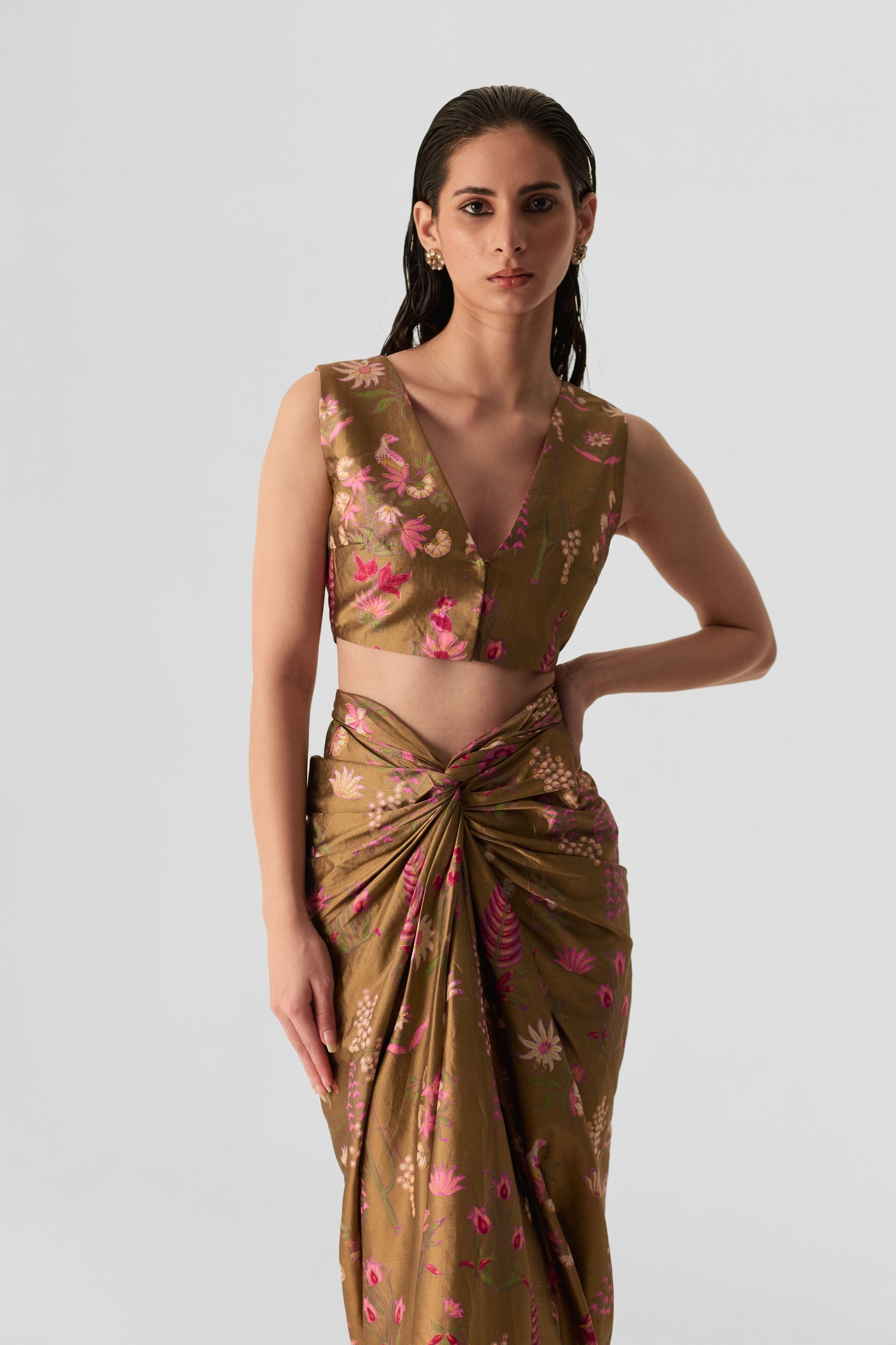 Bahar Pink Skirt & Top Set