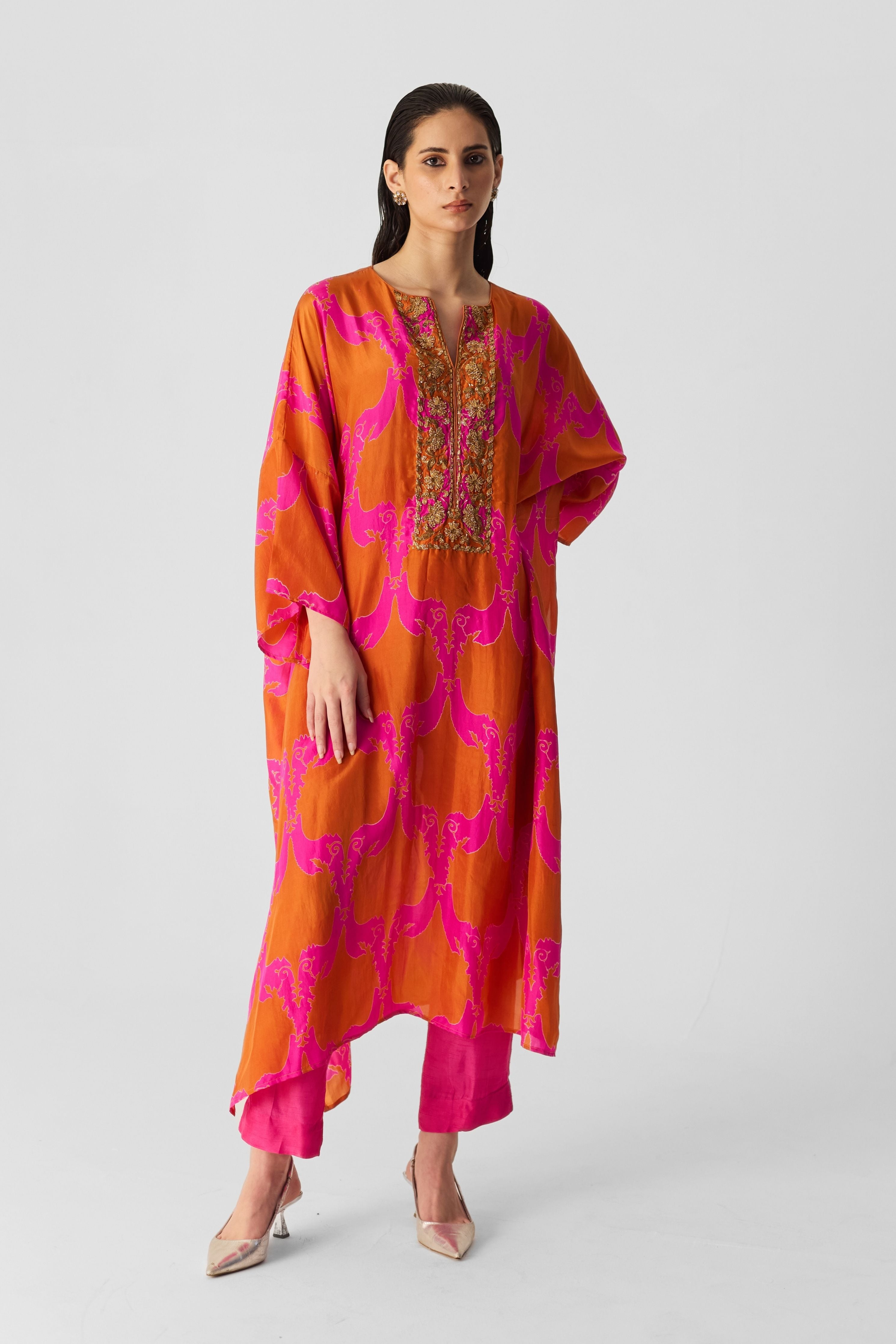 Zuzi Orange Kaftan Set