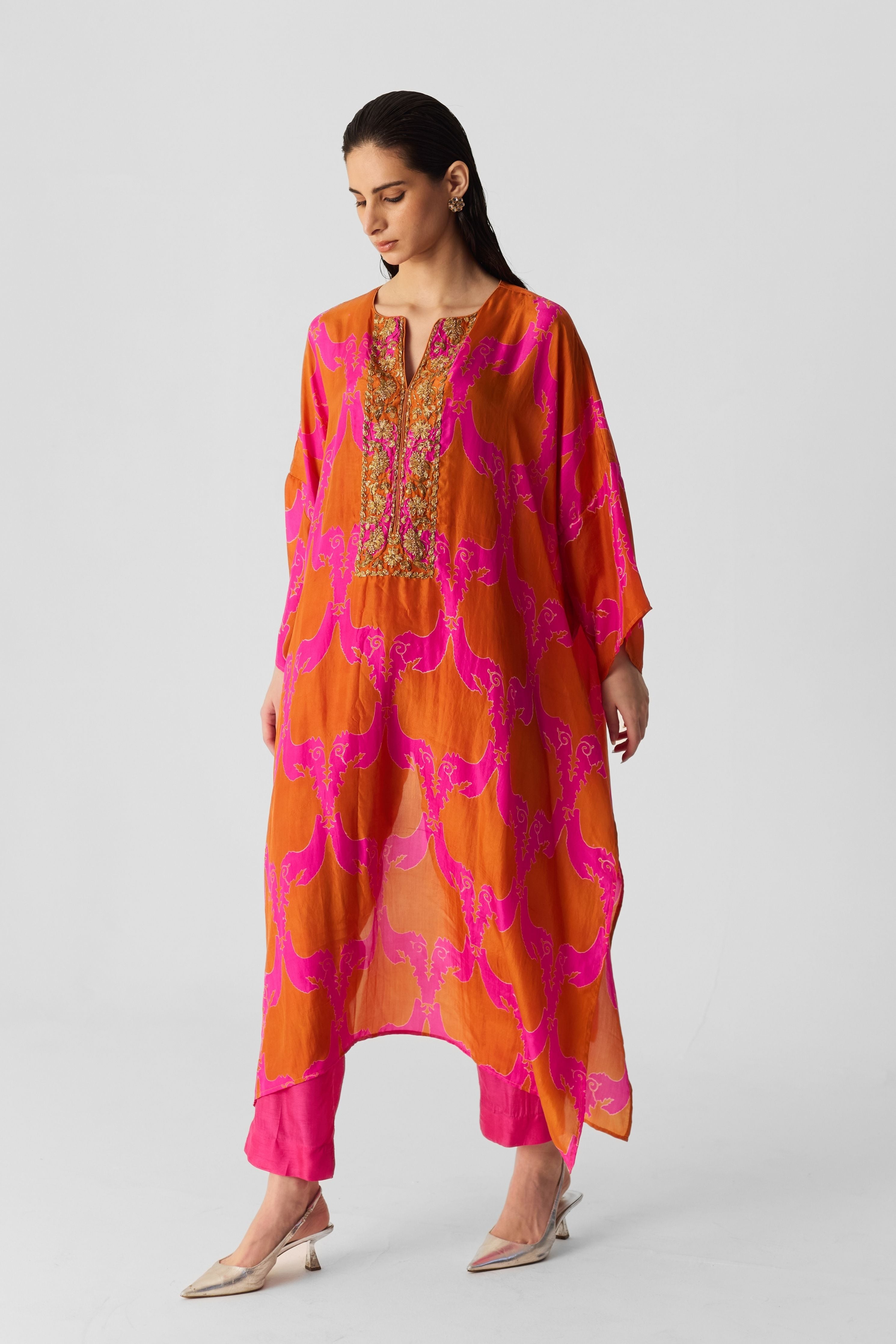 Zuzi Orange Kaftan Set