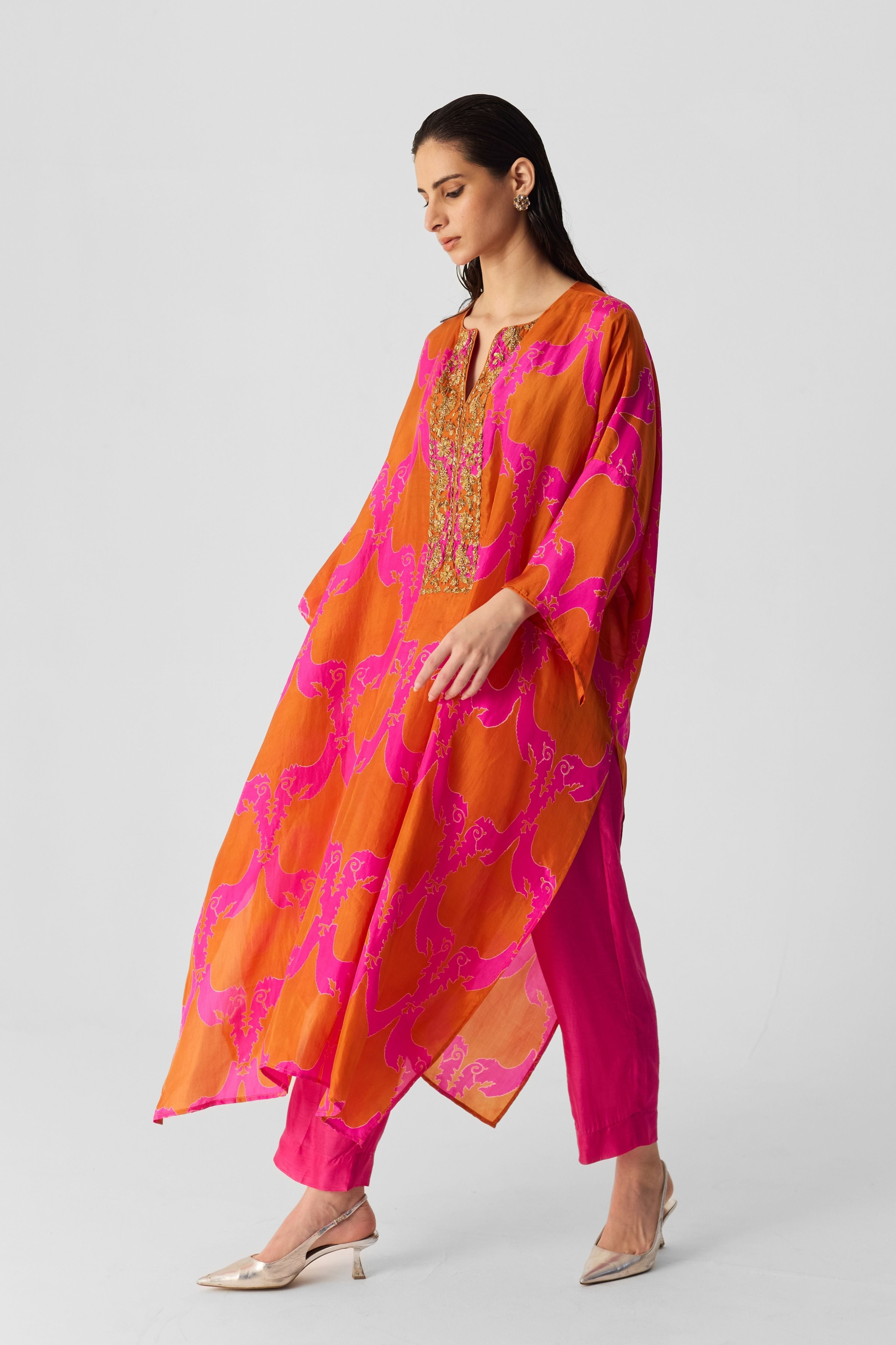Zuzi Orange Kaftan Set