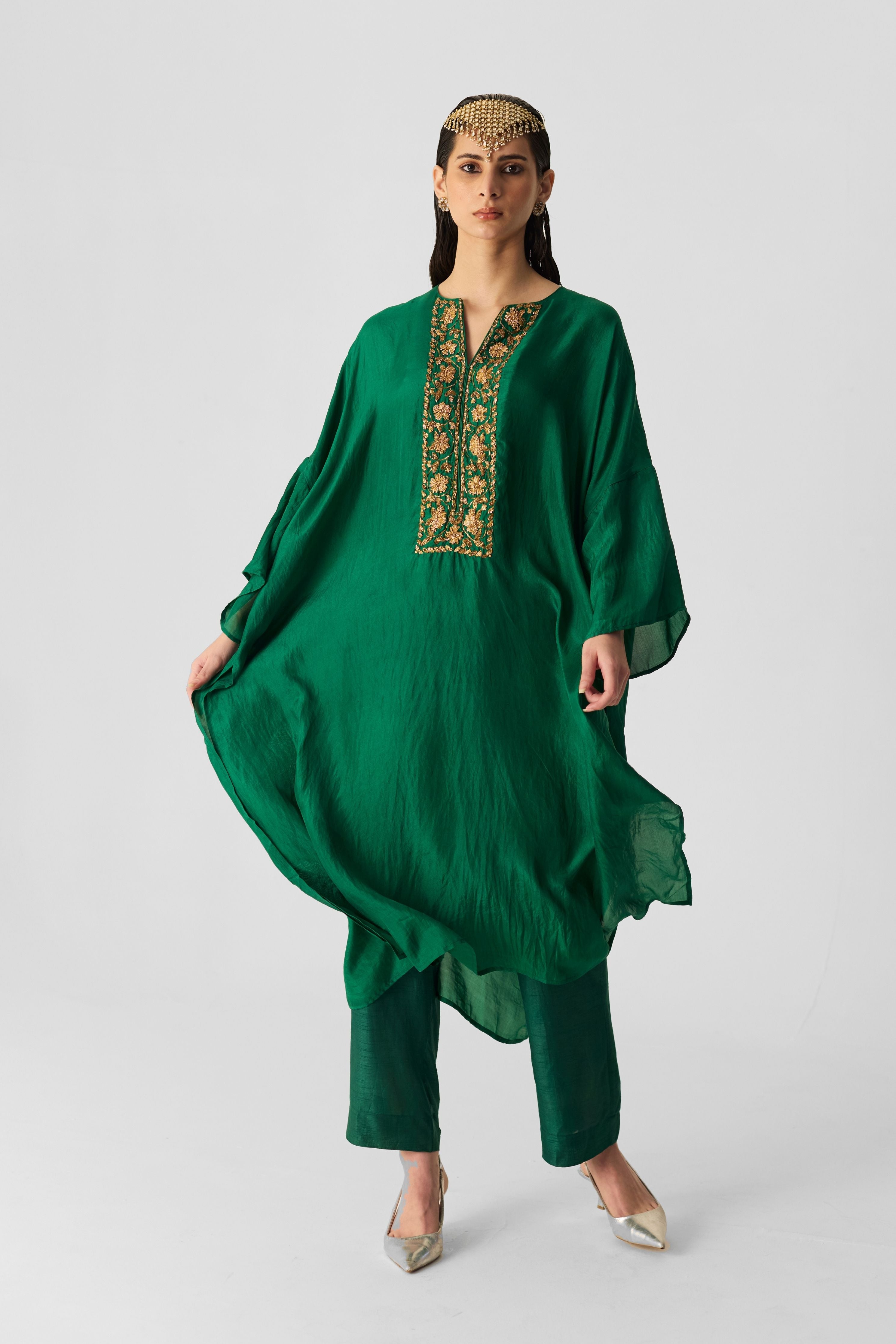 Royal Green Kaftan Set