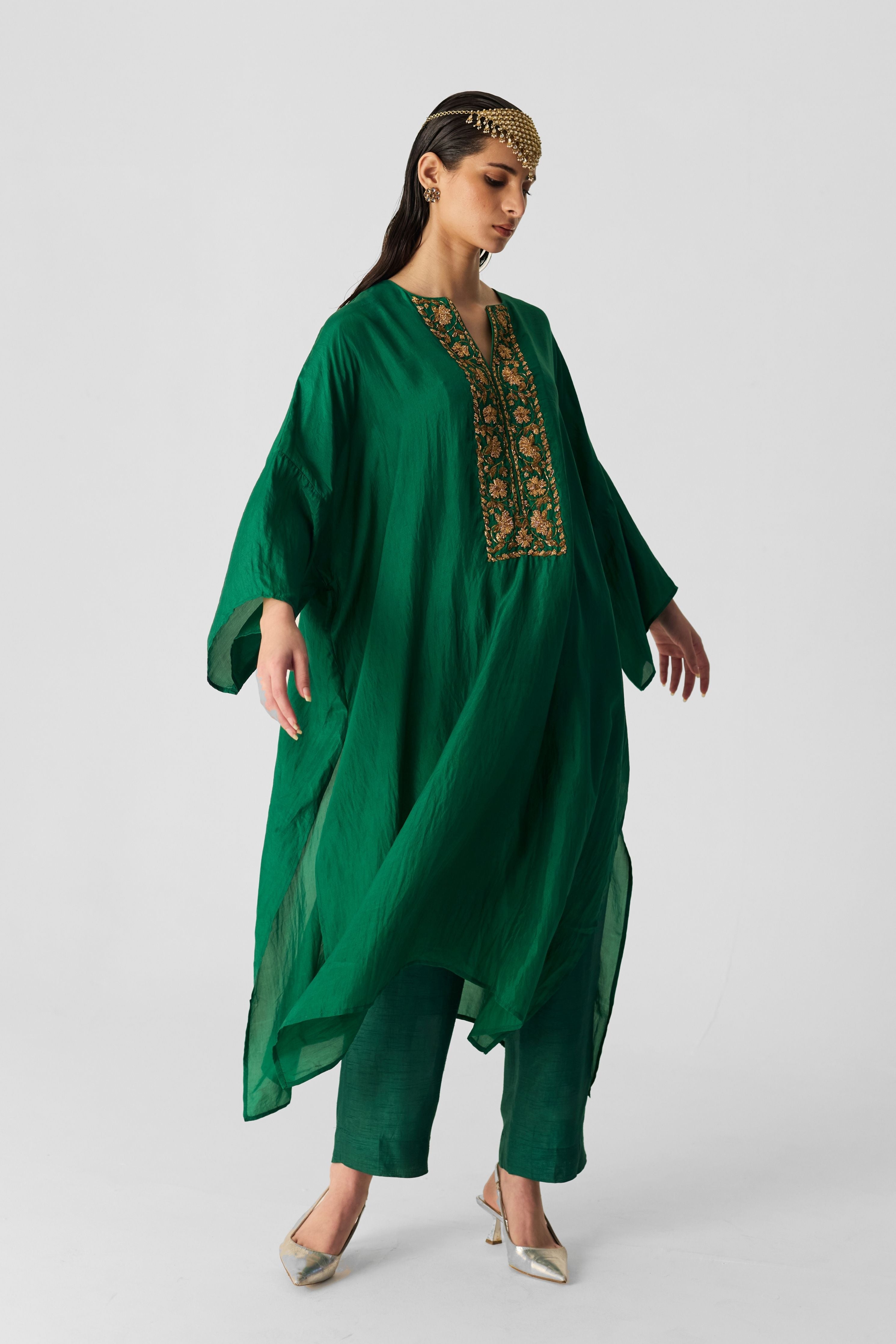 Royal Green Kaftan Set