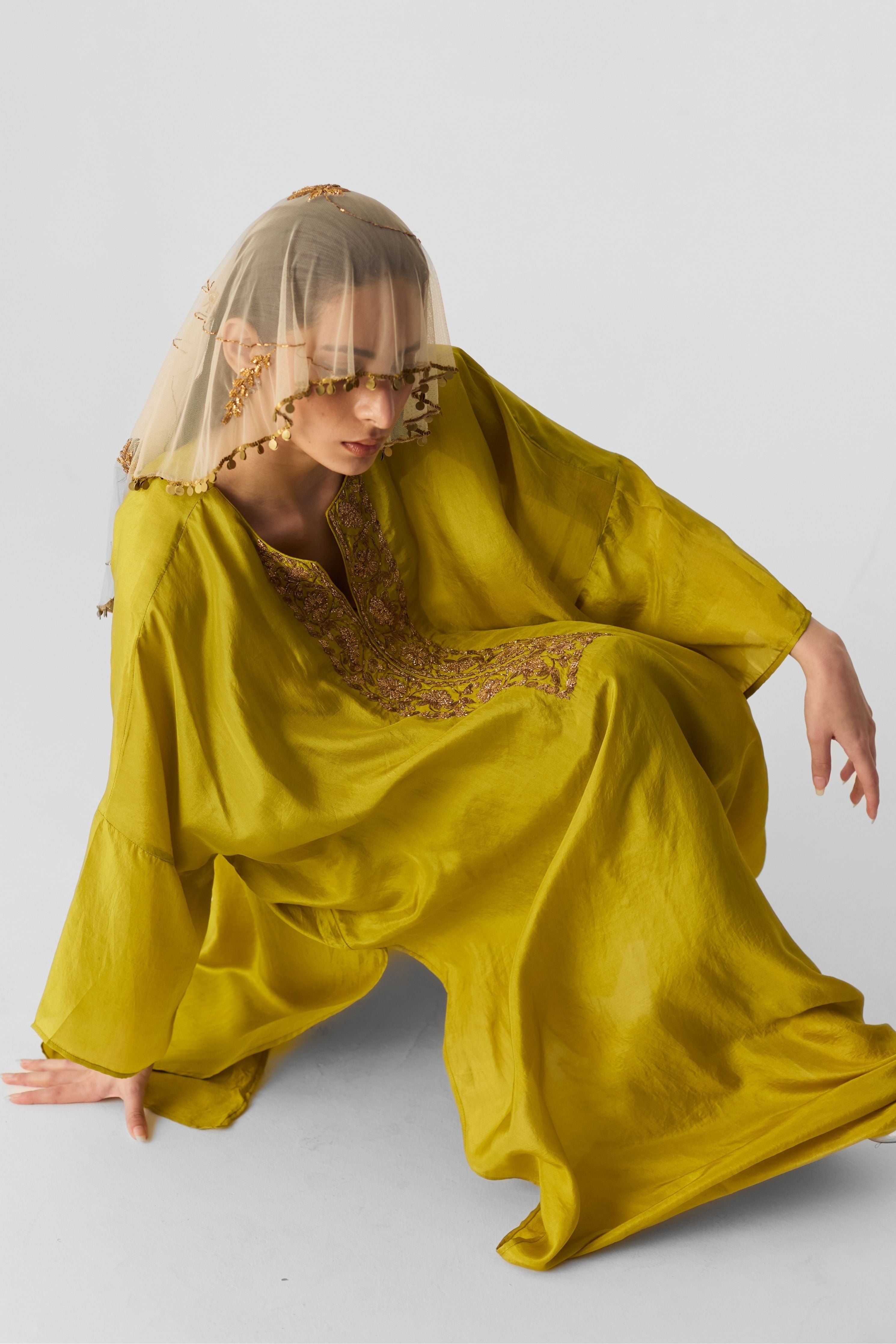 Lime Kaftan Set