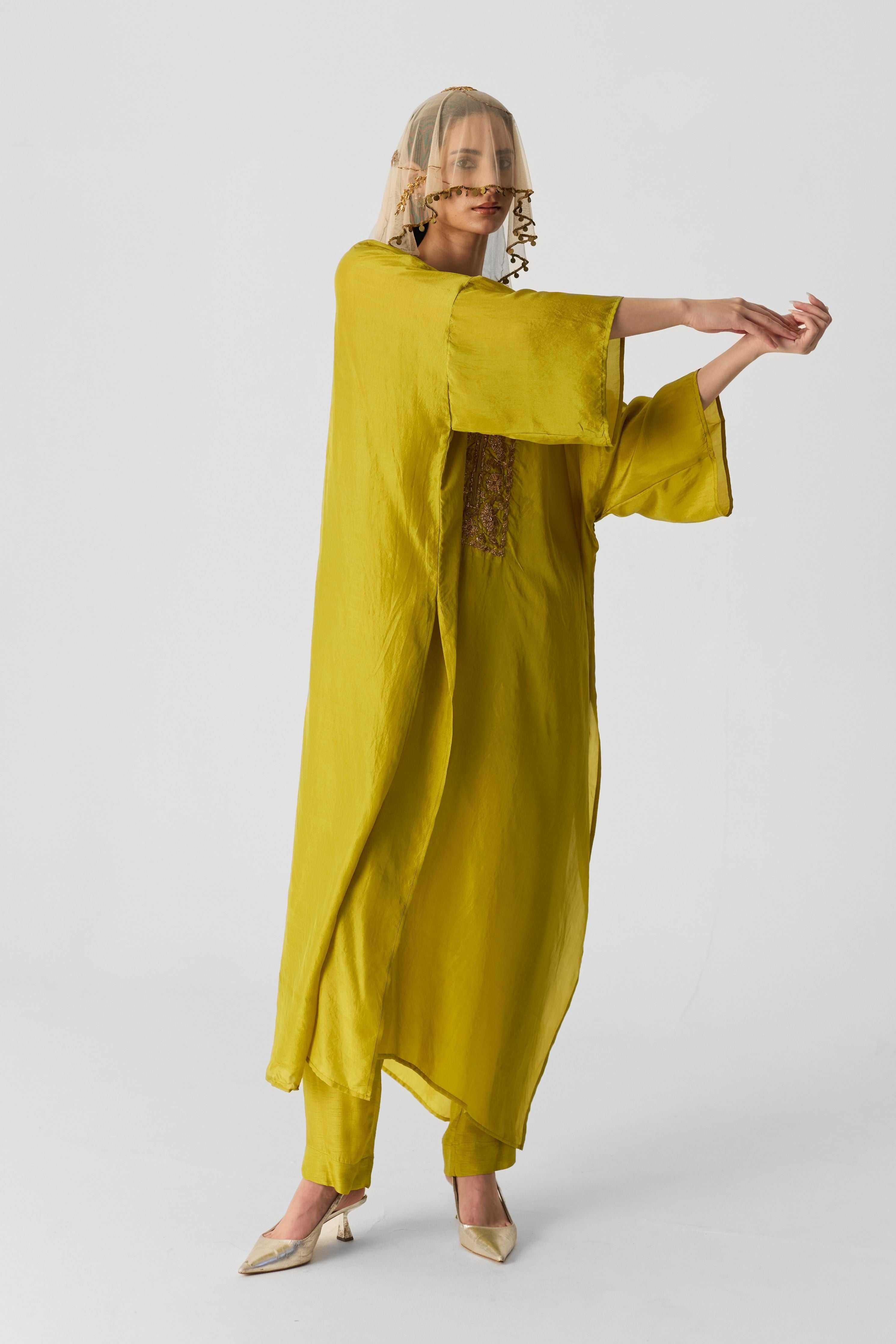 Lime Kaftan Set
