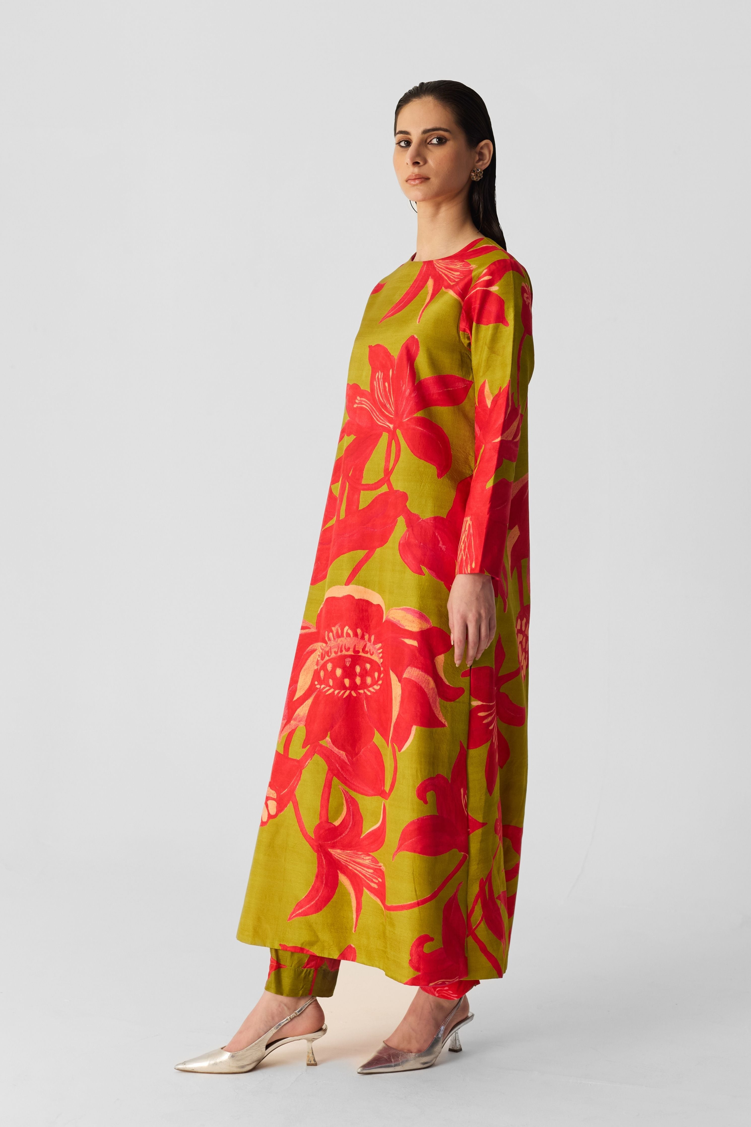 Lian Lime Long Kurta Set