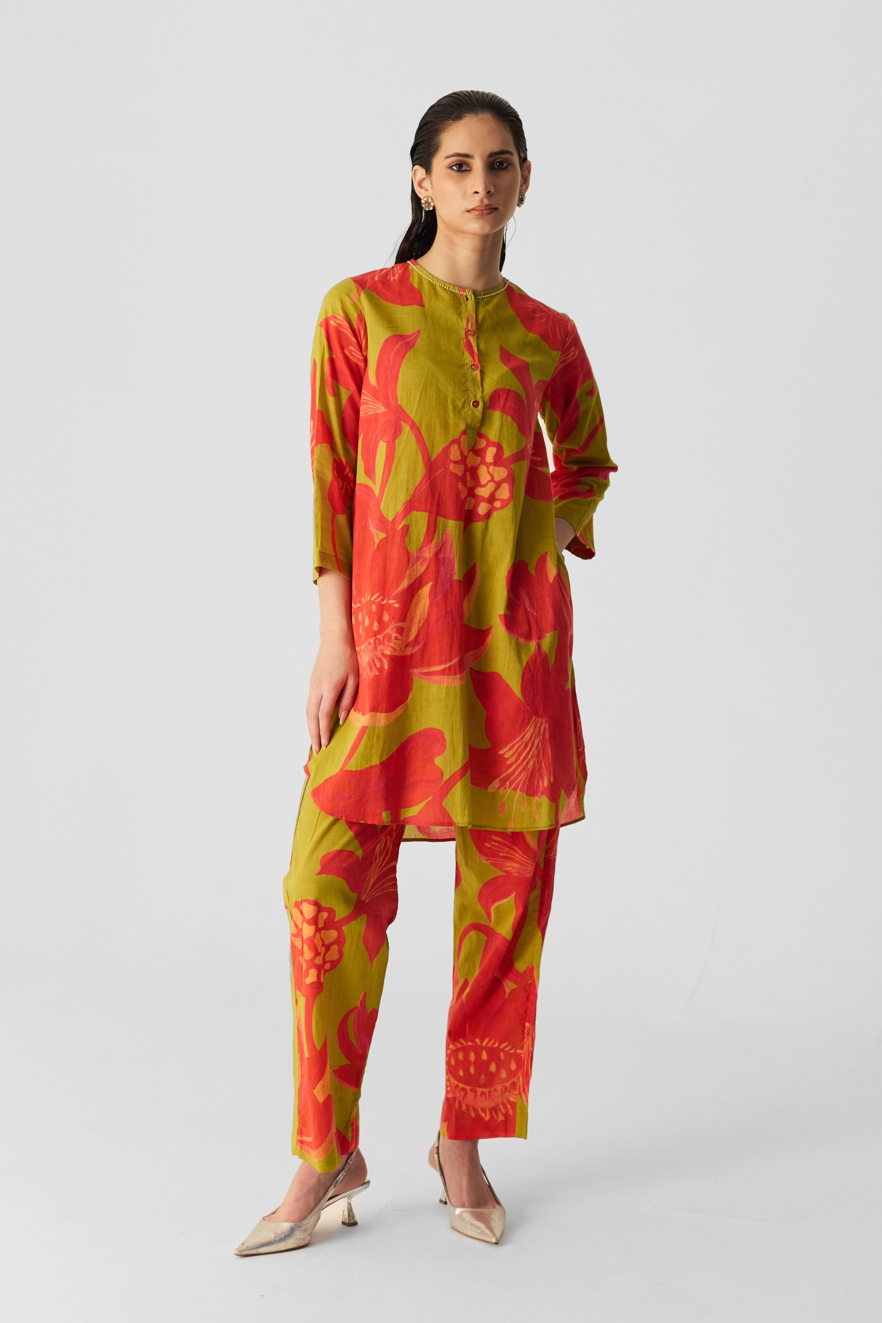 Lian Lime Cotton Kurta Set