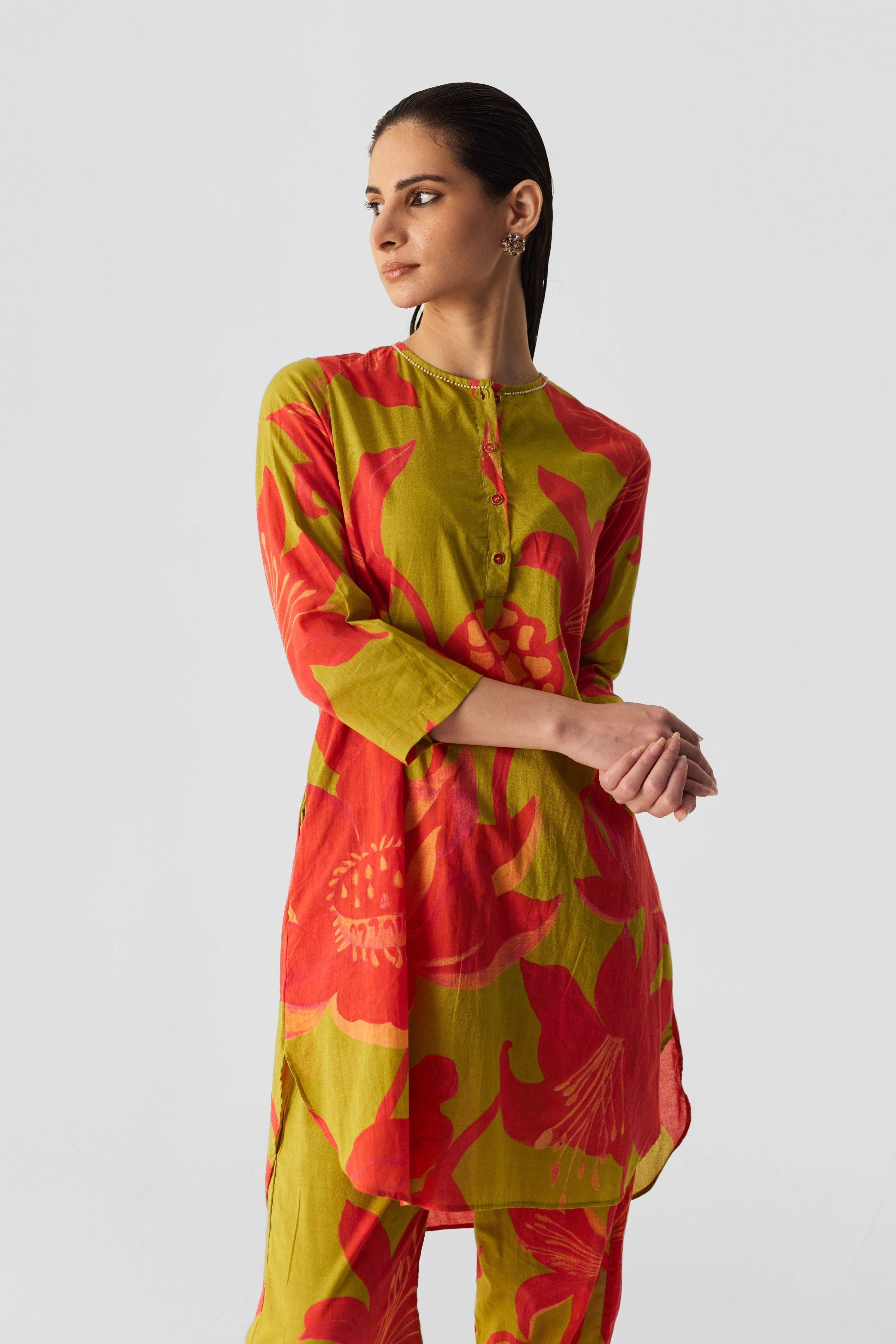 Lian Lime Cotton Kurta Set