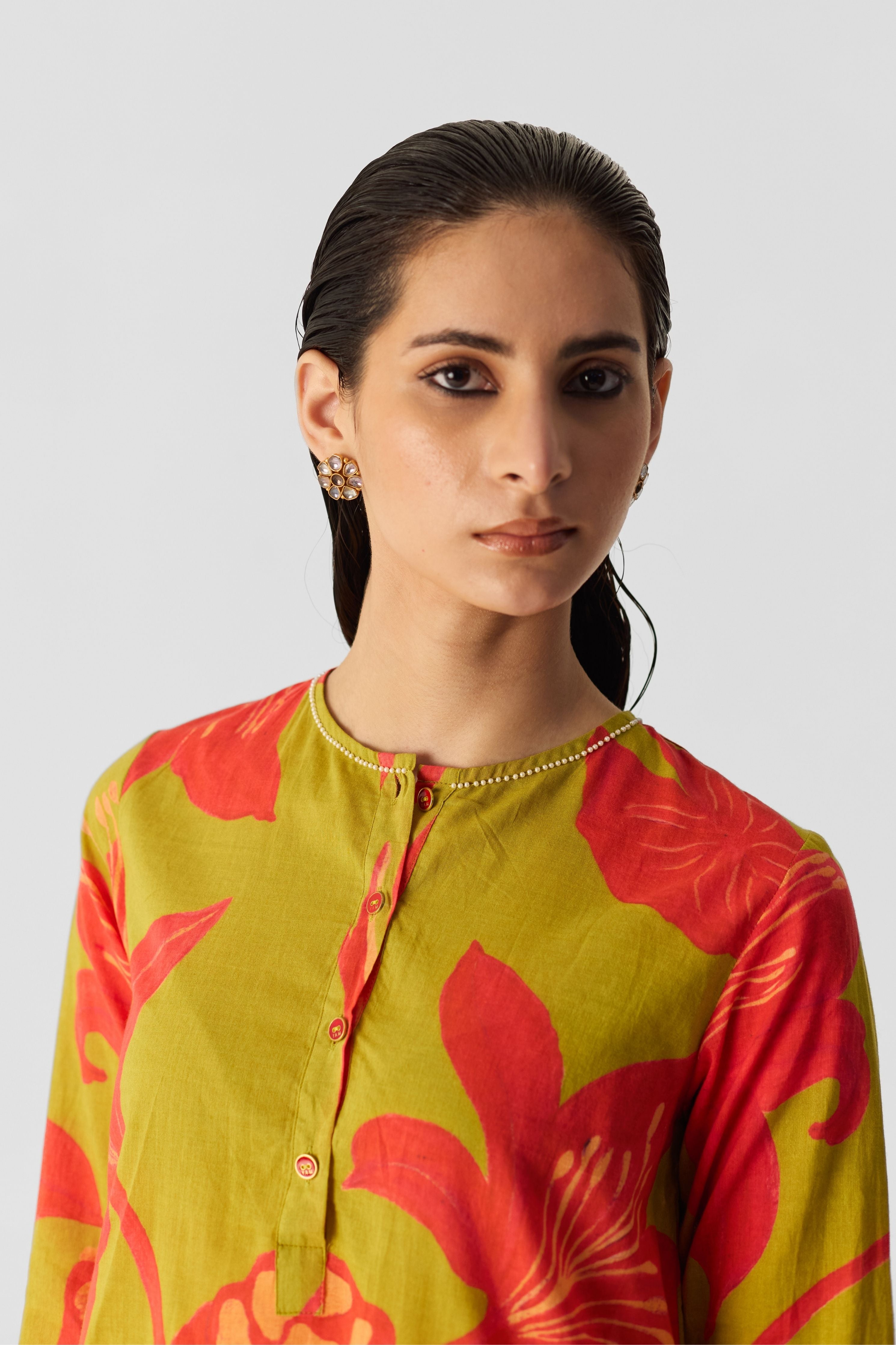 Lian Lime Cotton Kurta Set