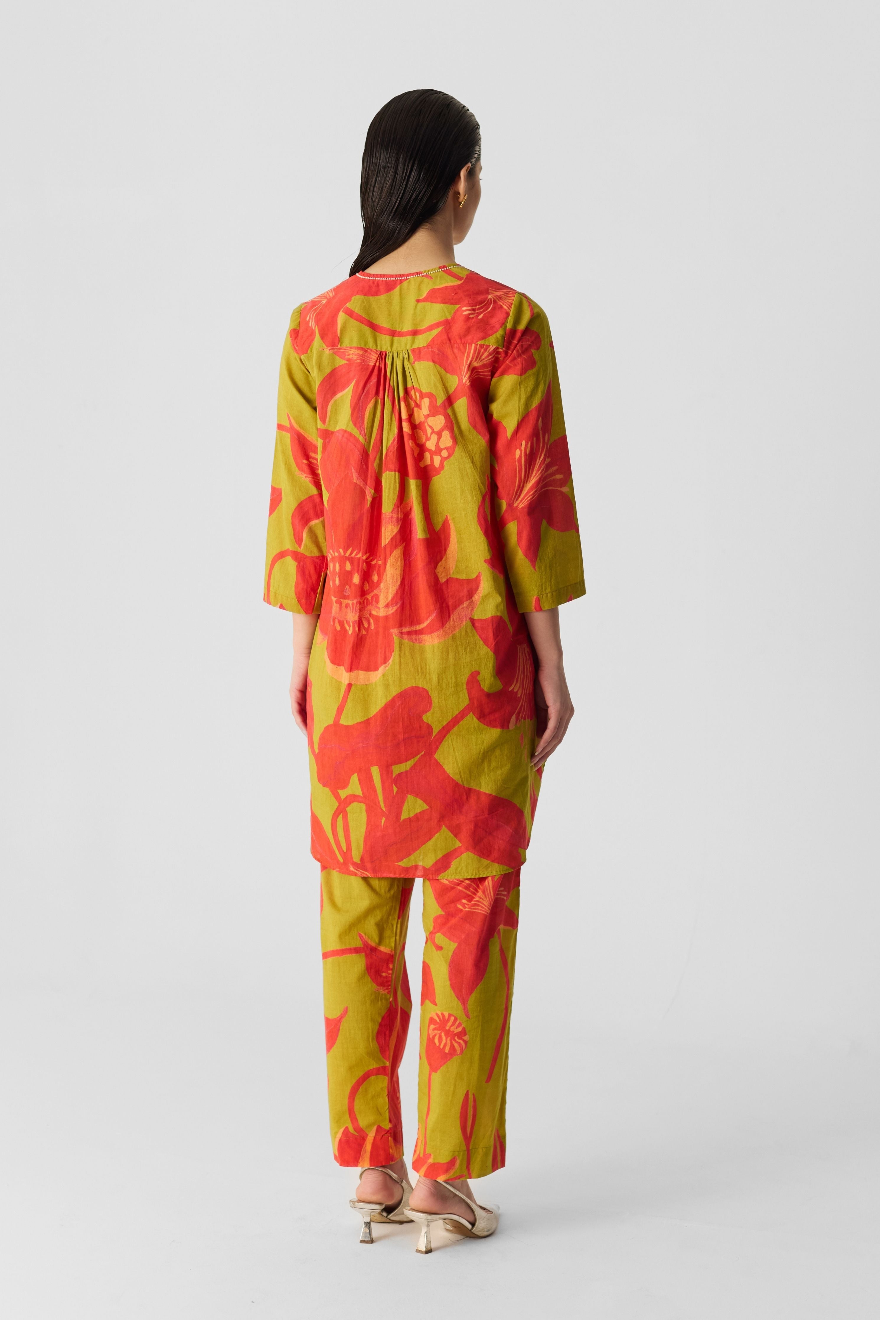 Lian Lime Cotton Kurta Set