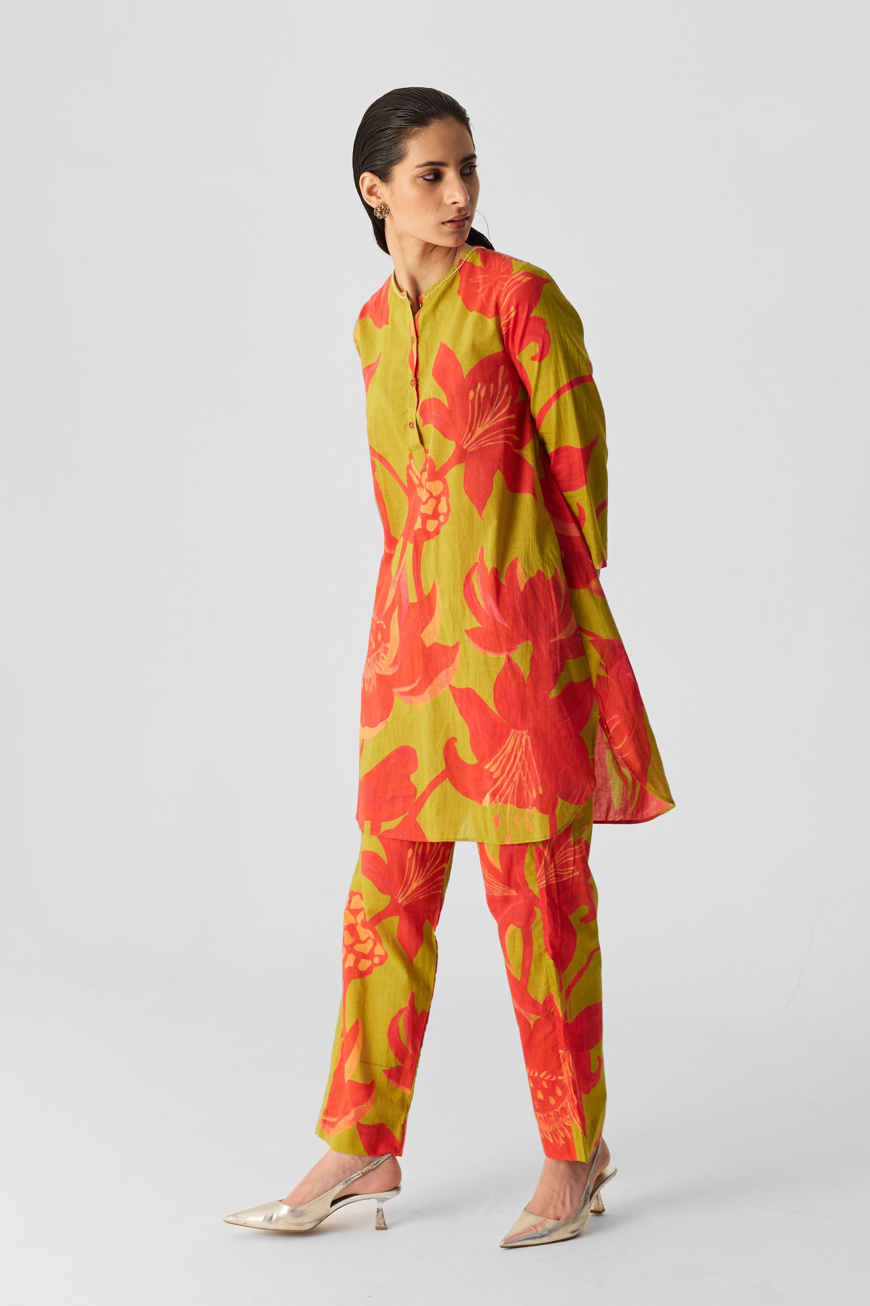 Lian Lime Cotton Kurta Set