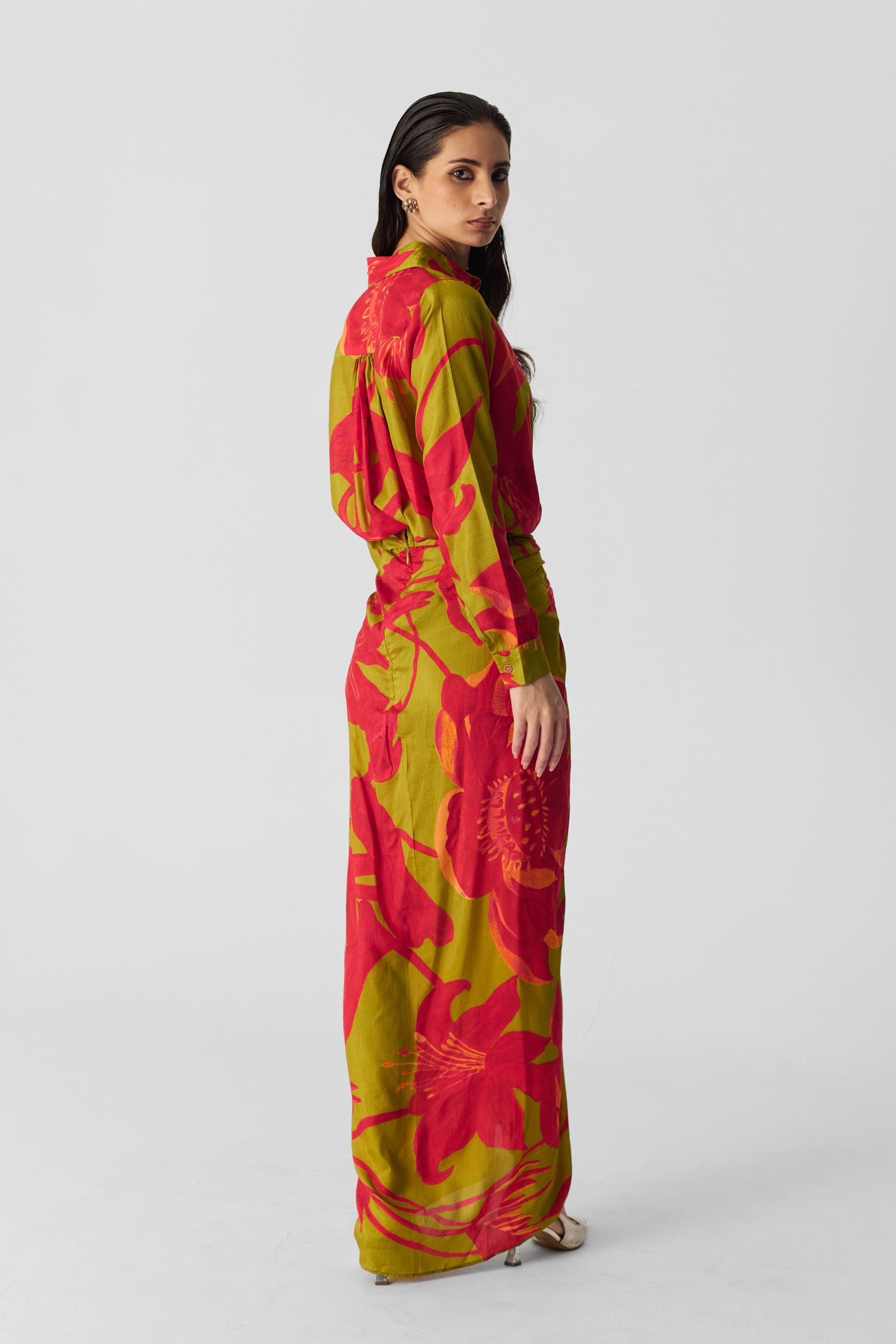 Lian Lime Shirt & Skirt Set