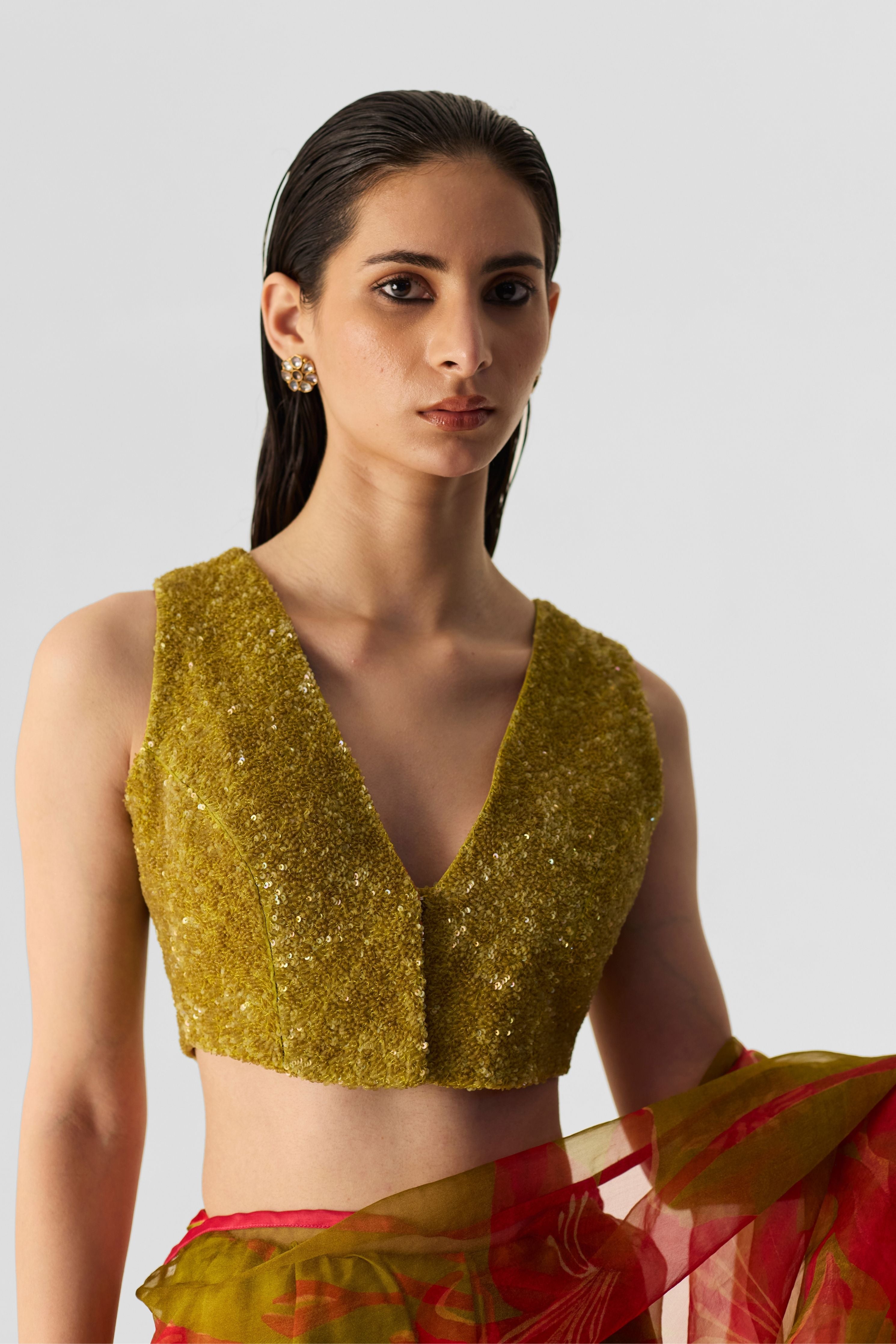 Lian Lime Embroidered Blouse