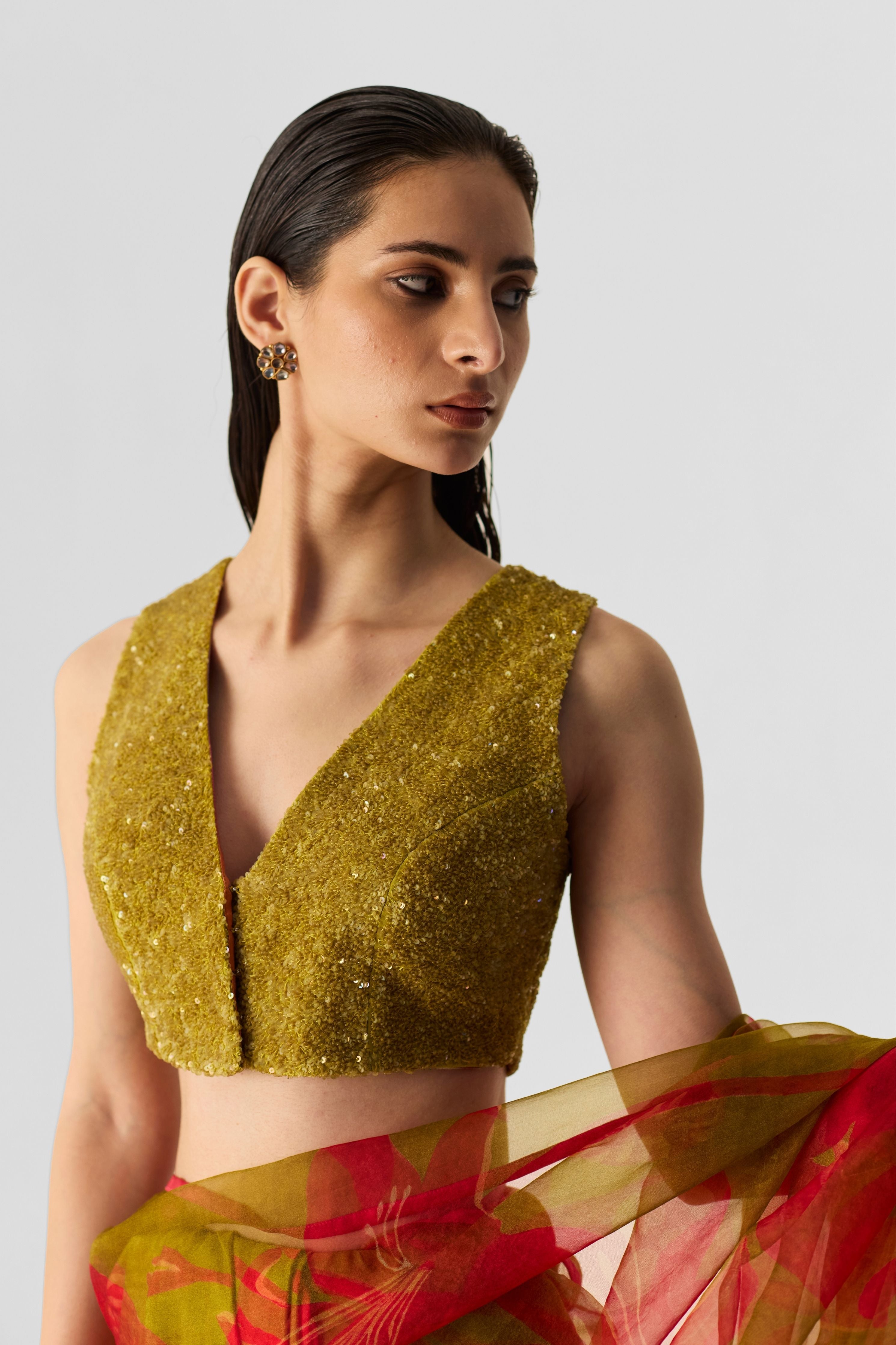 Lian Lime Embroidered Blouse