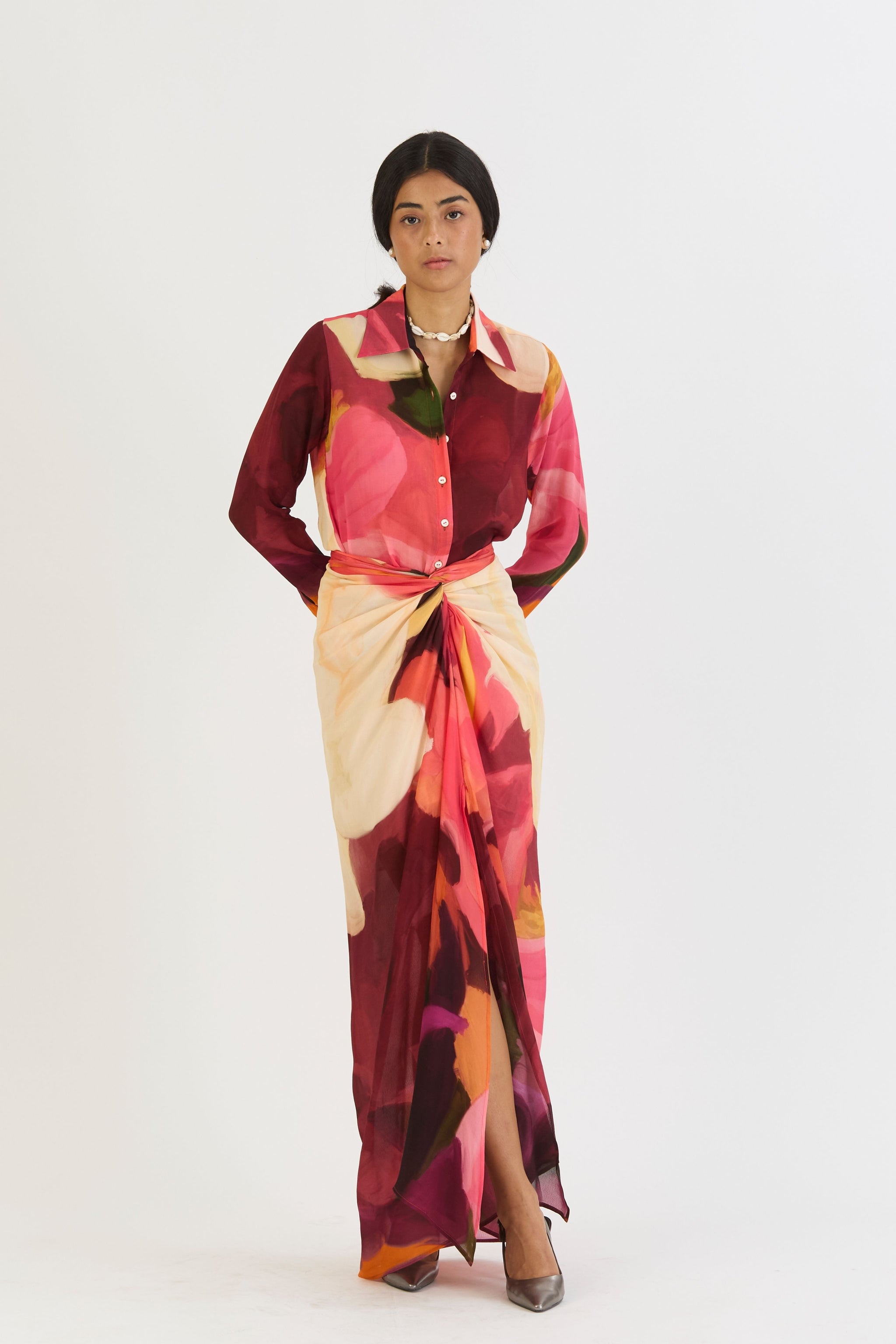 Cherry Shirt And Skirt Set