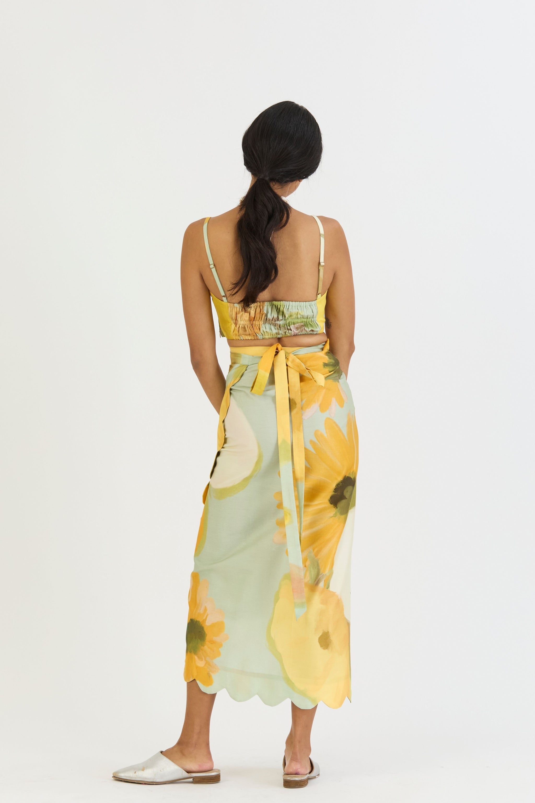 Lemonade Bralette & Scallop Skirt Set