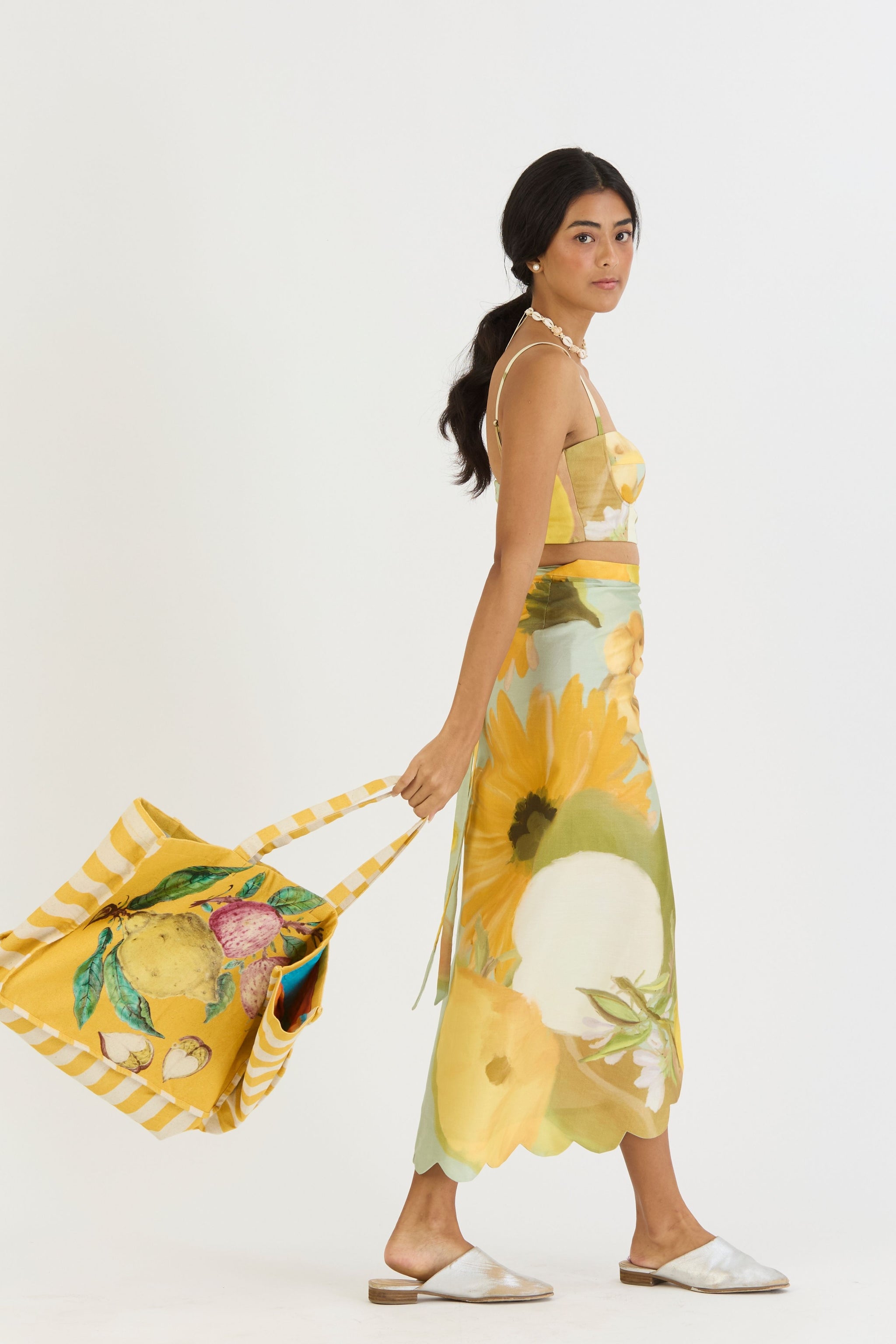 Lemonade Bralette & Scallop Skirt Set