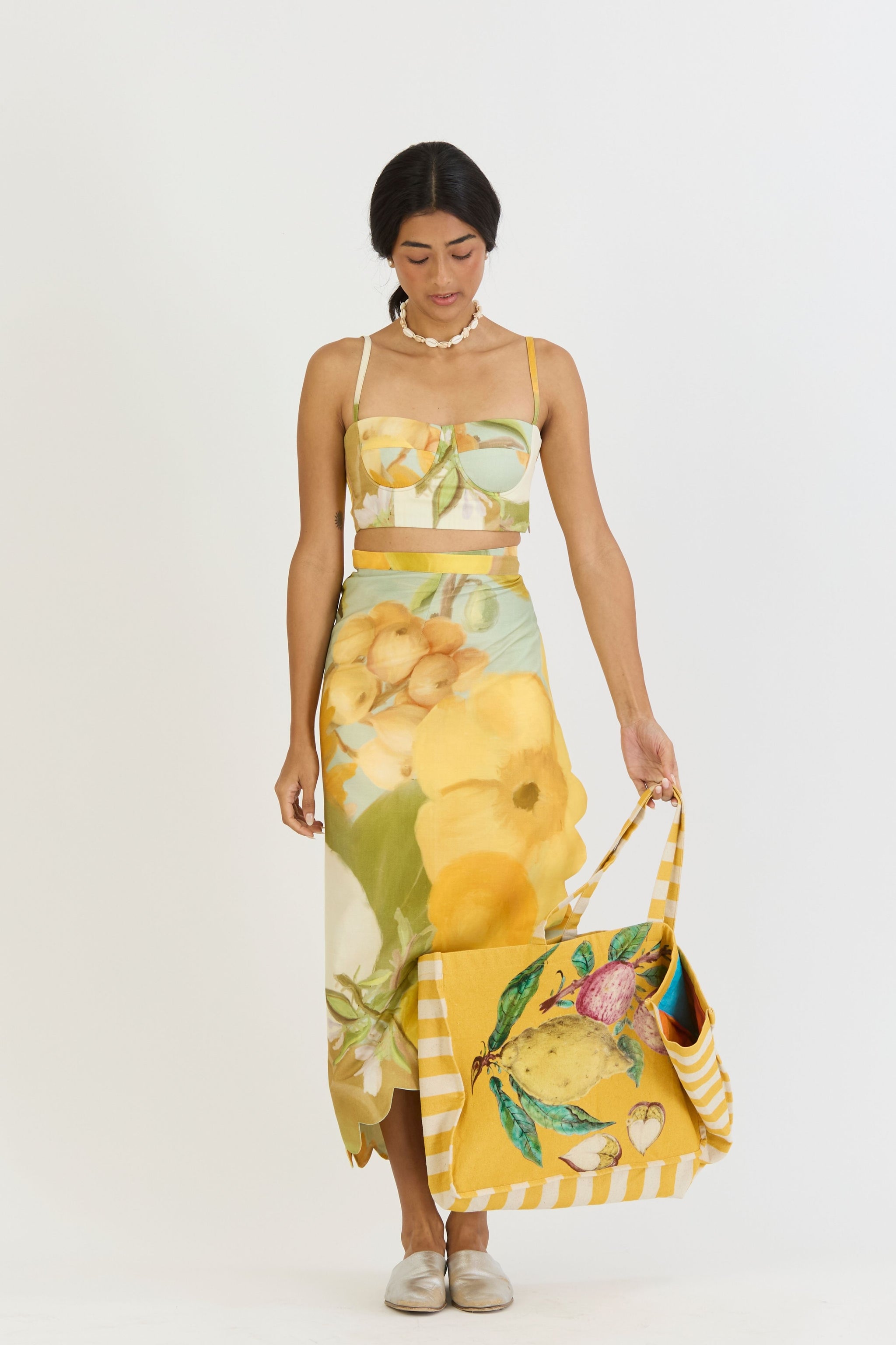 Lemonade Bralette & Scallop Skirt Set