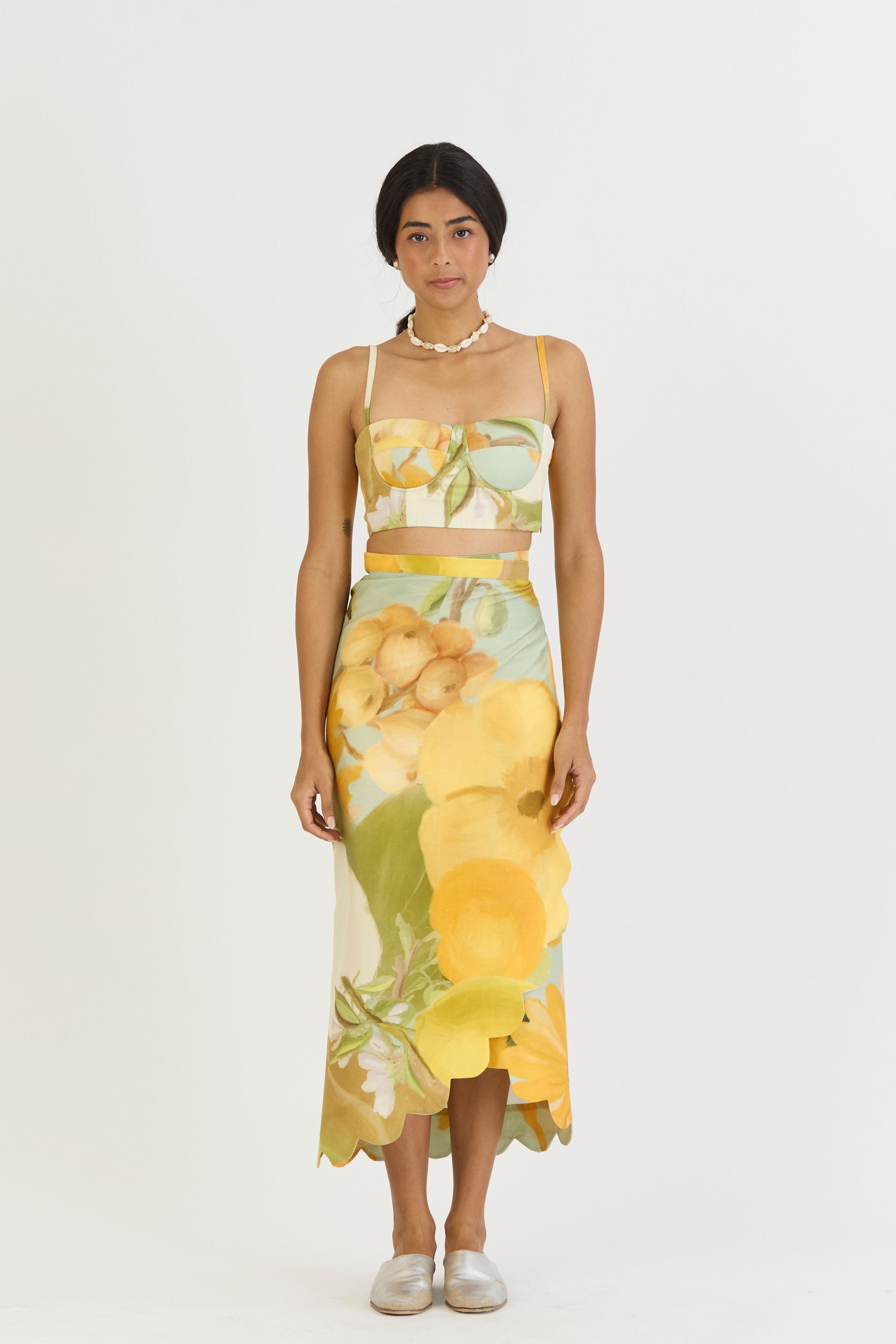 Lemonade Bralette & Scallop Skirt Set