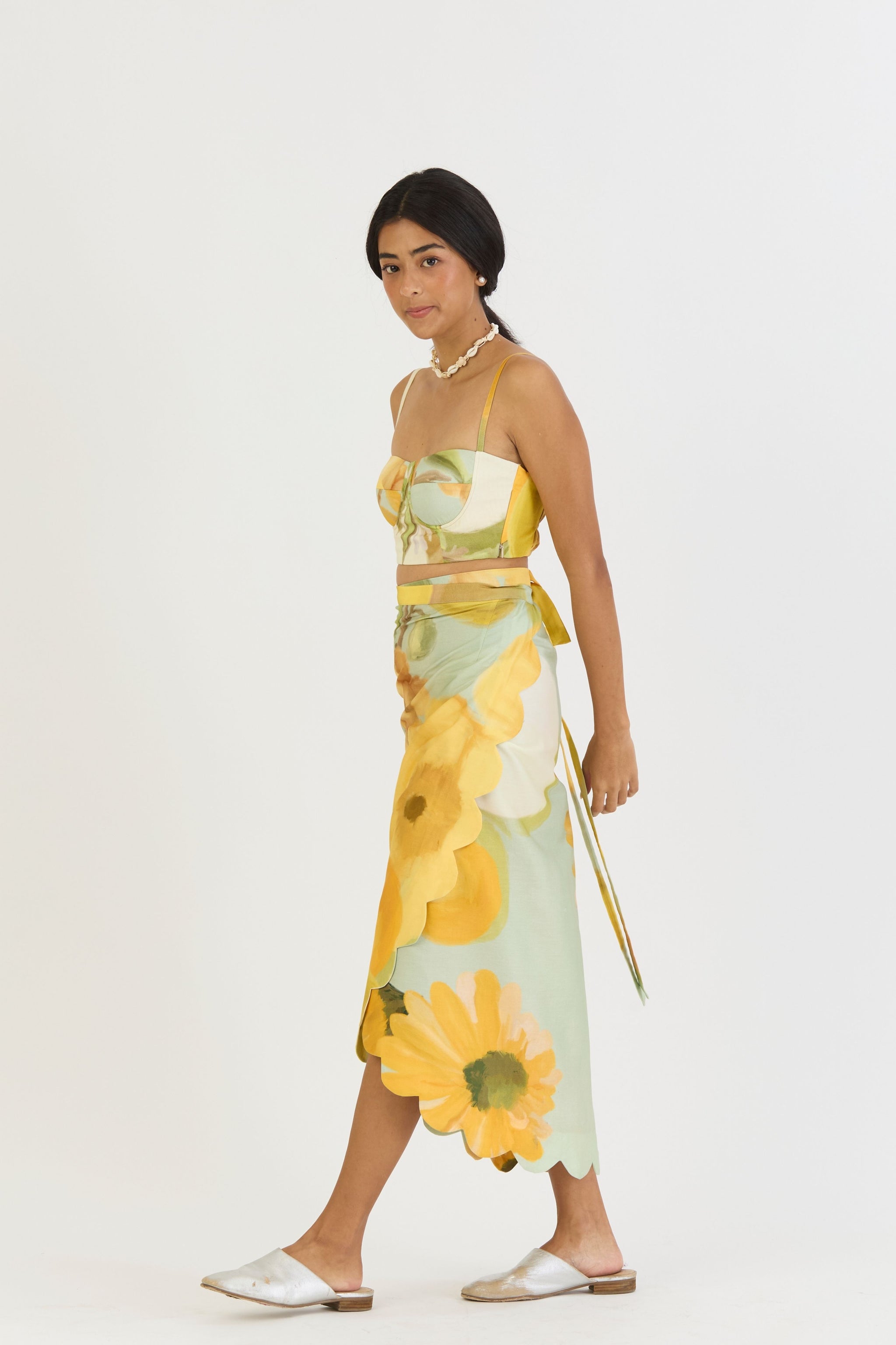 Lemonade Bralette & Scallop Skirt Set