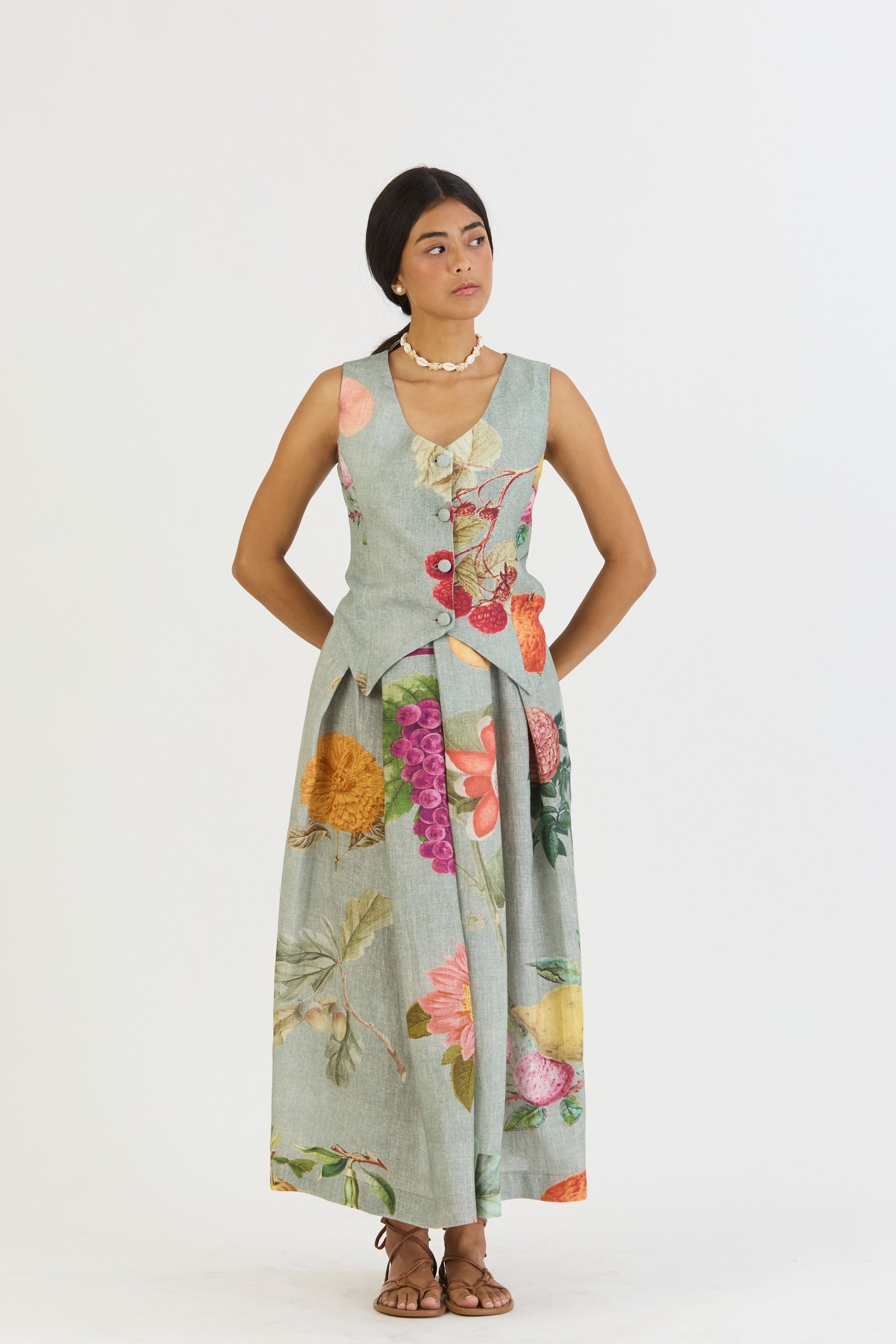 Juniper Waistcoat And Box Pleat Skirt