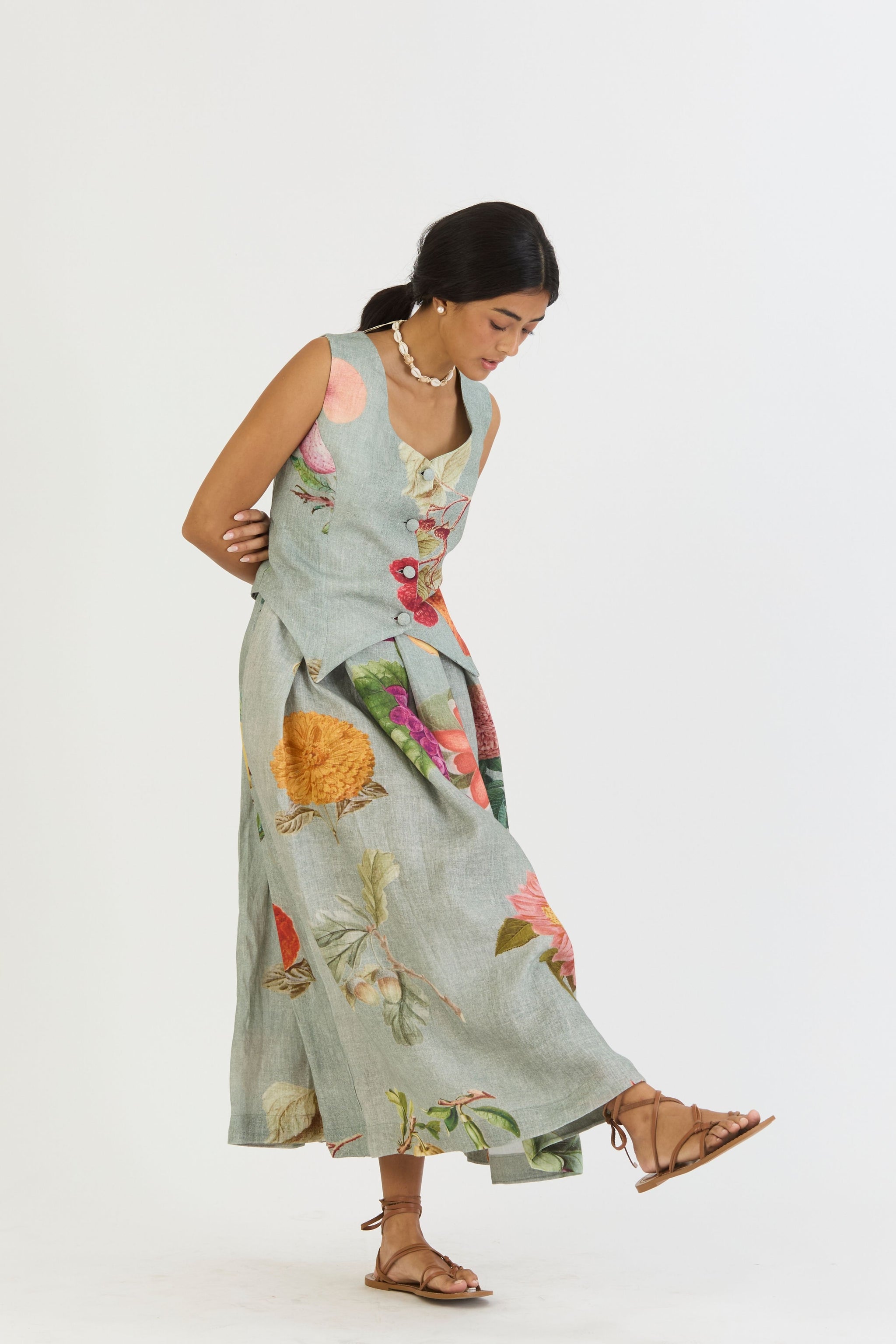 Juniper Waistcoat And Box Pleat Skirt