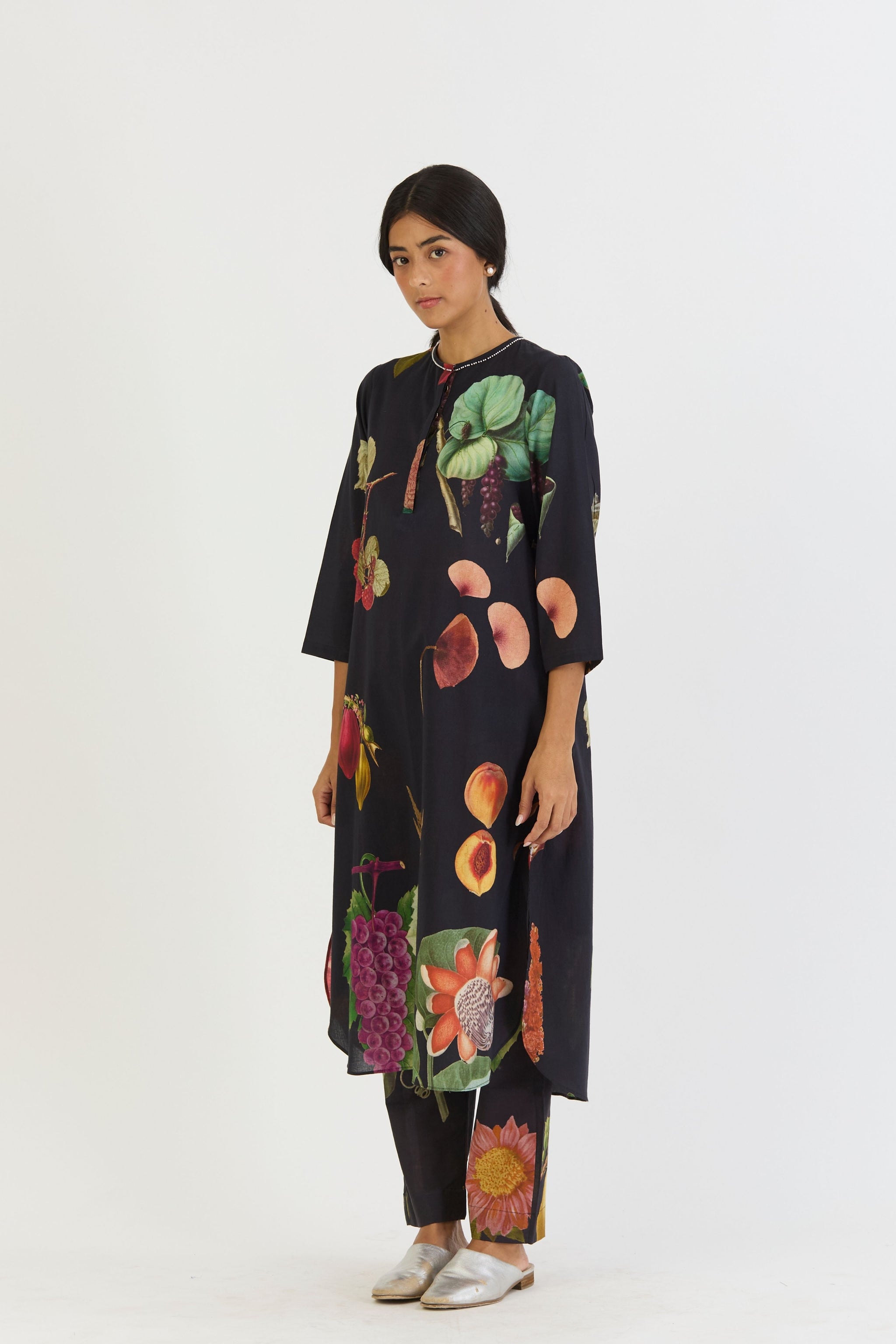 Plum Long Kurta Set