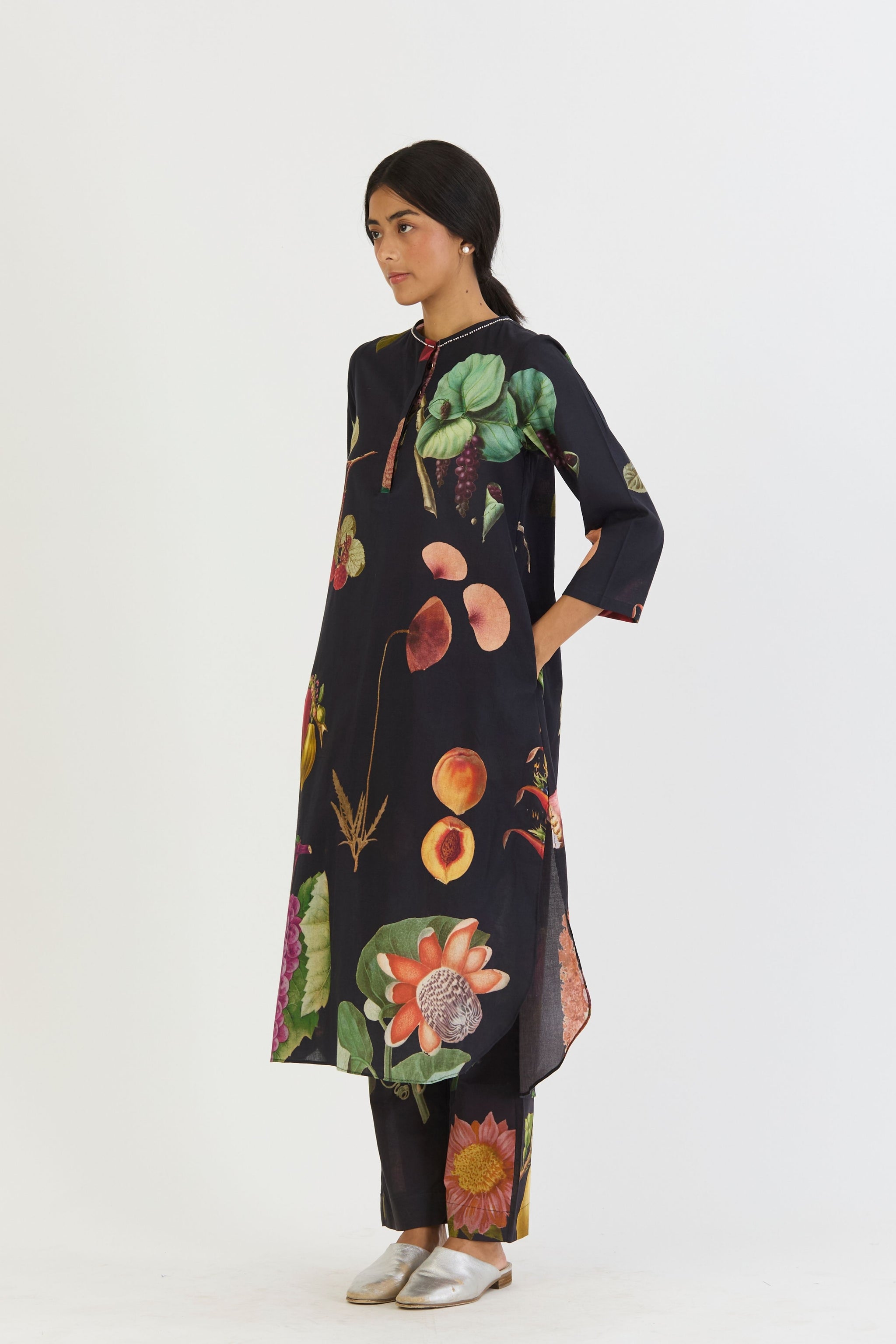 Plum Long Kurta Set