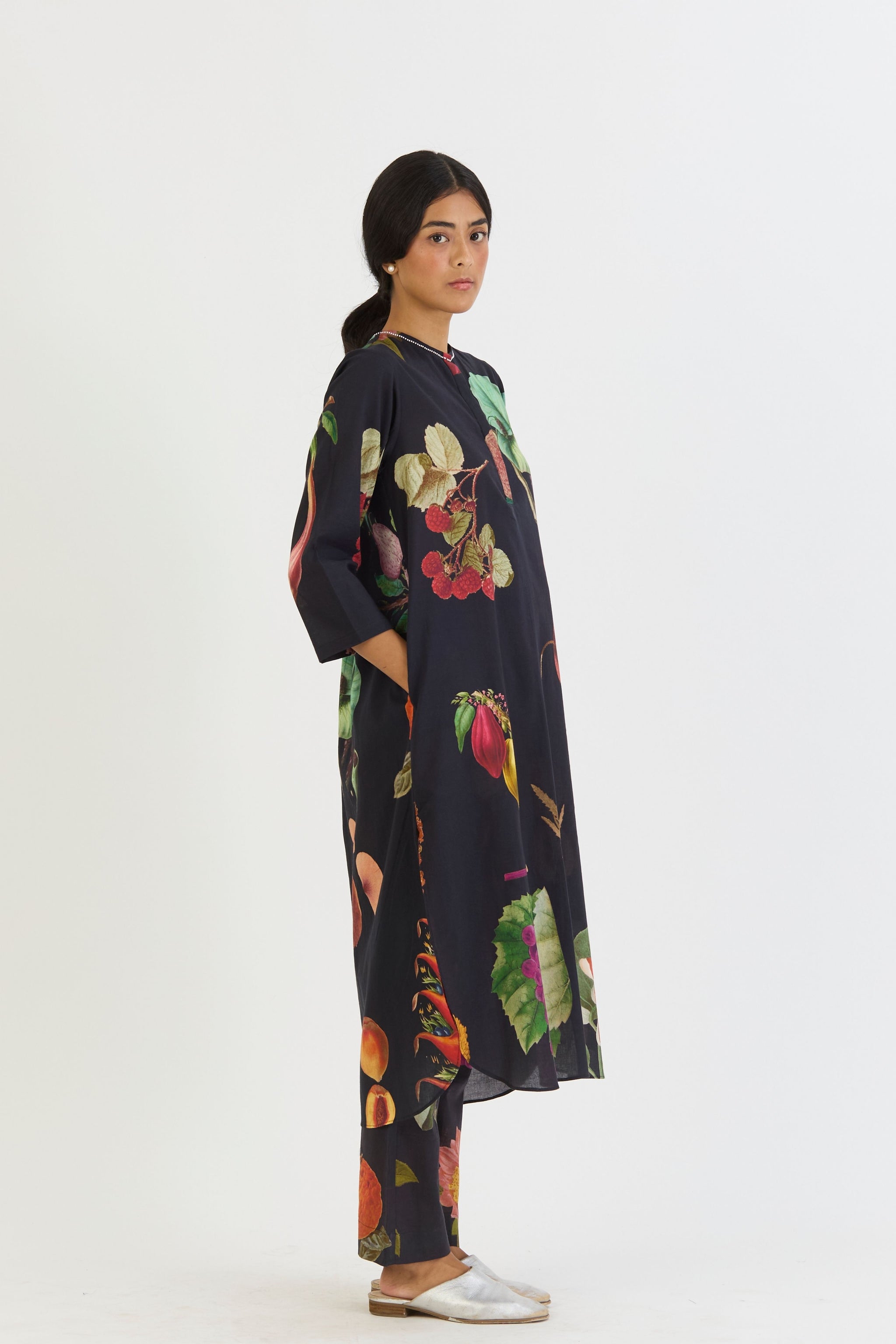 Plum Long Kurta Set