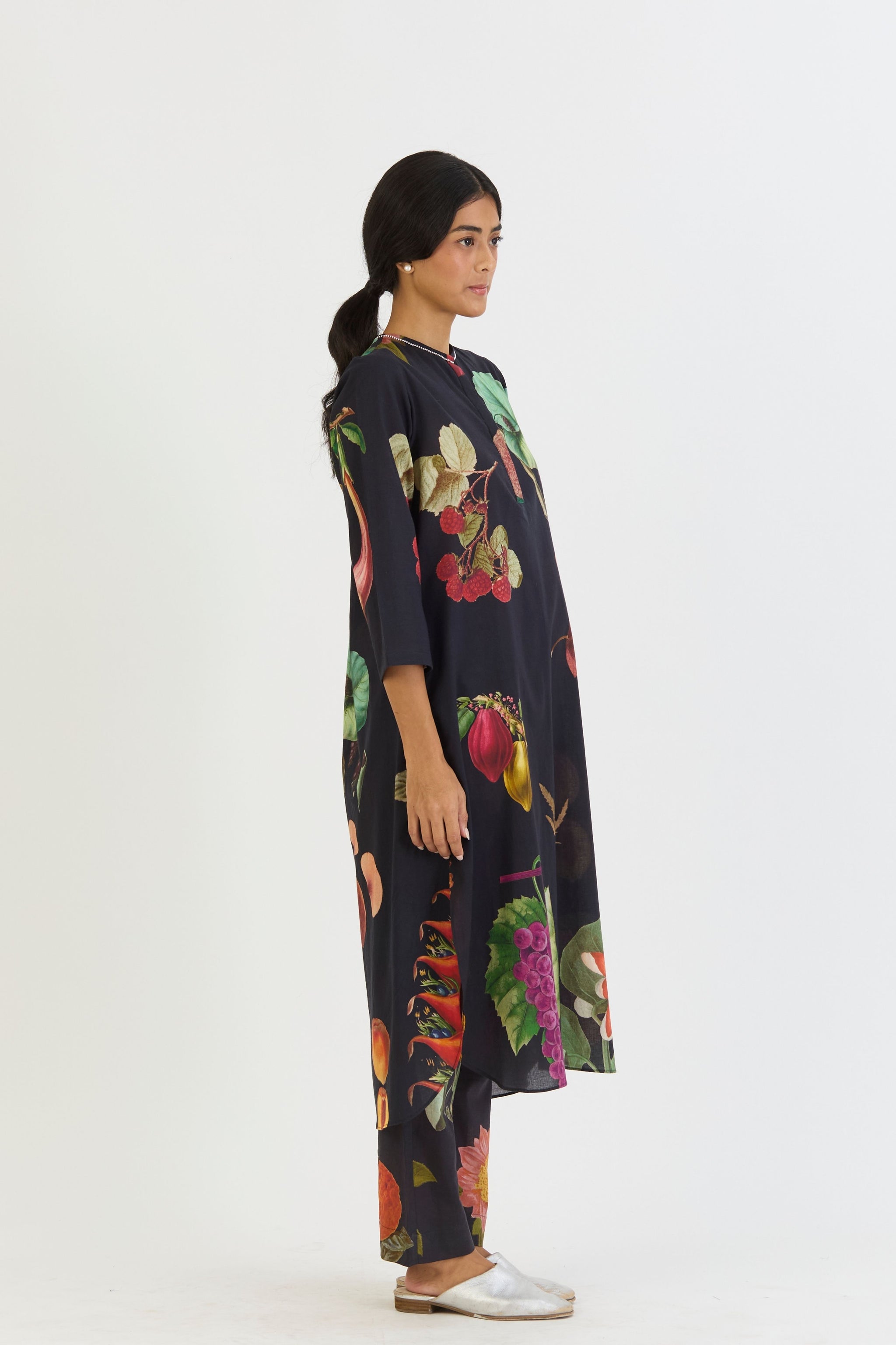 Plum Long Kurta Set