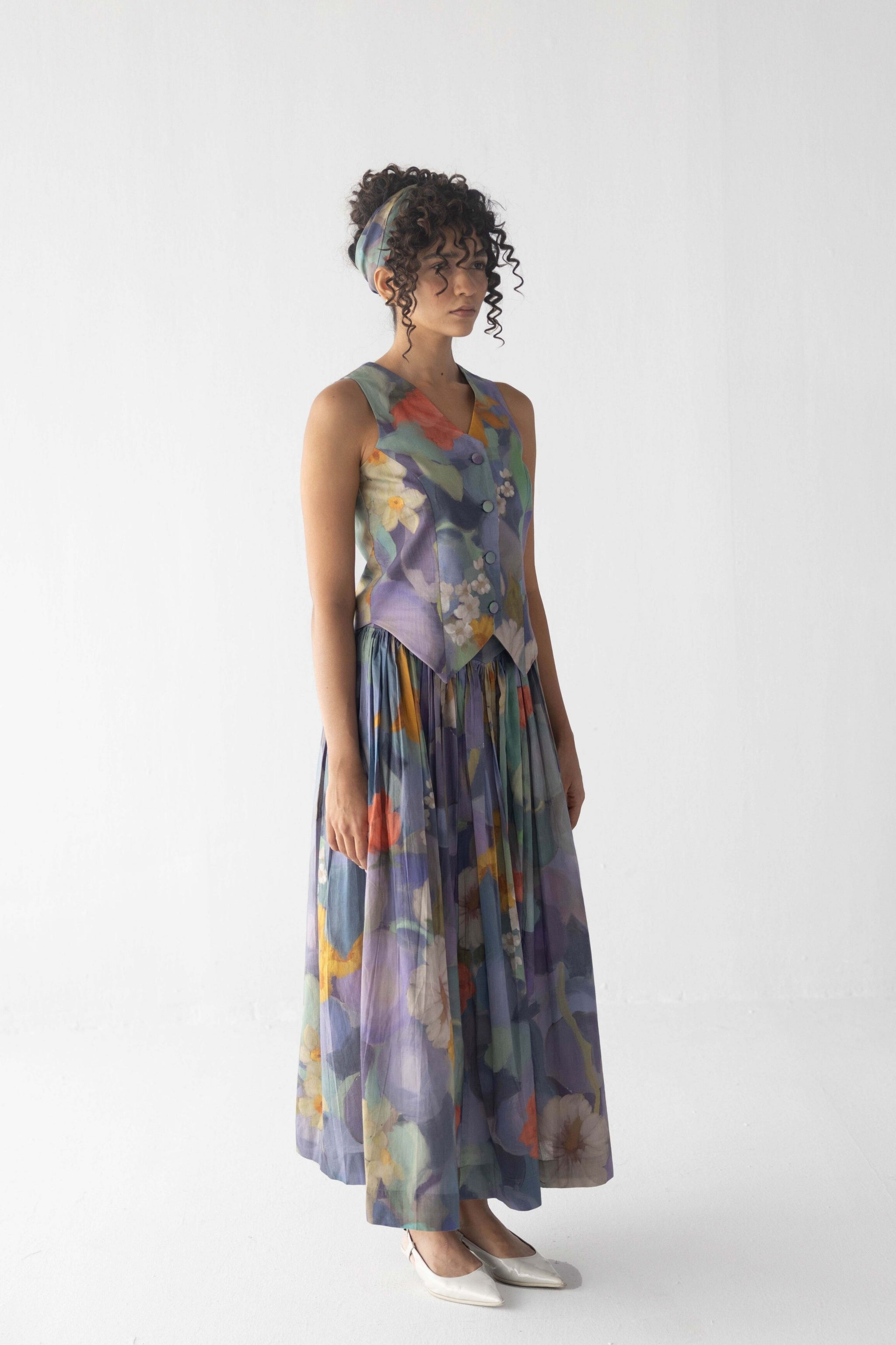 Blueberry Waistcoat & Skirt Set